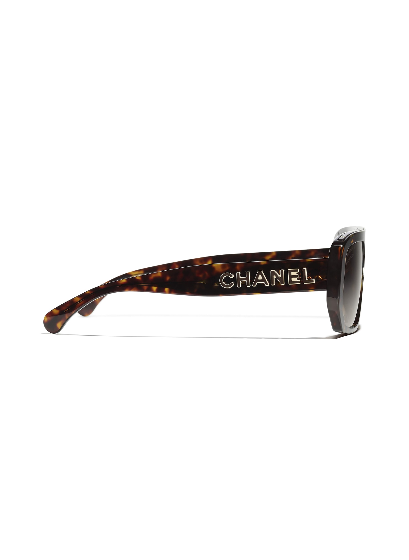 CHANEL Rechteckige Sonnenbrille: HAVANA/ BRAUN POLARISIERT
