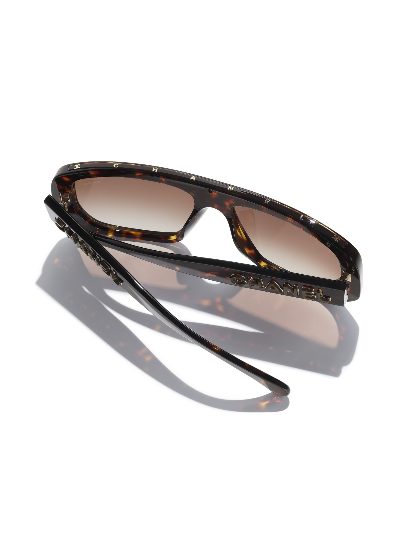 CHANEL Rechteckige Sonnenbrille: HAVANA/ BRAUN POLARISIERT