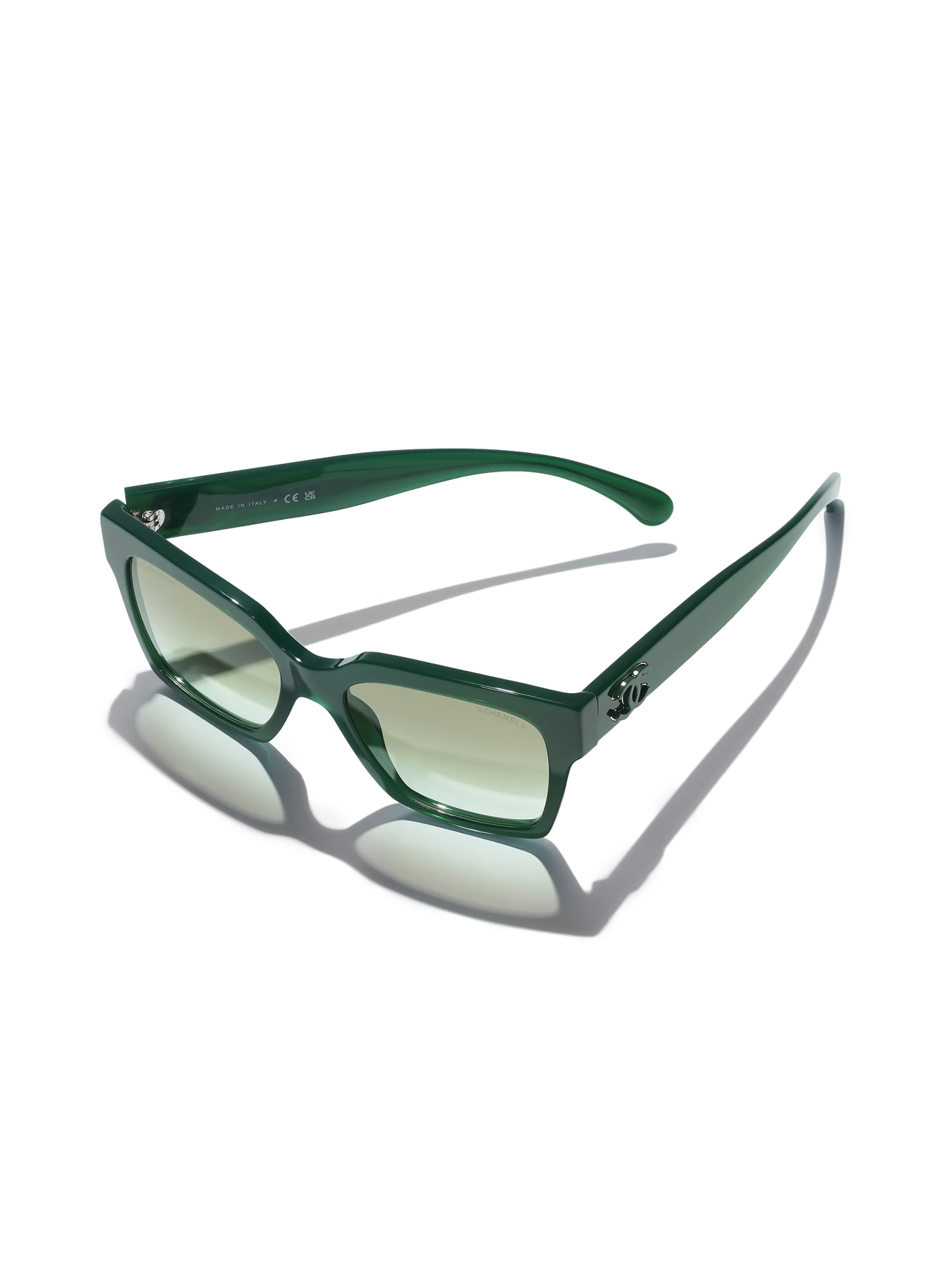 CHANEL Quadratische Sonnenbrille CH5557: GRÜN/ GRÜN VERLAUF
