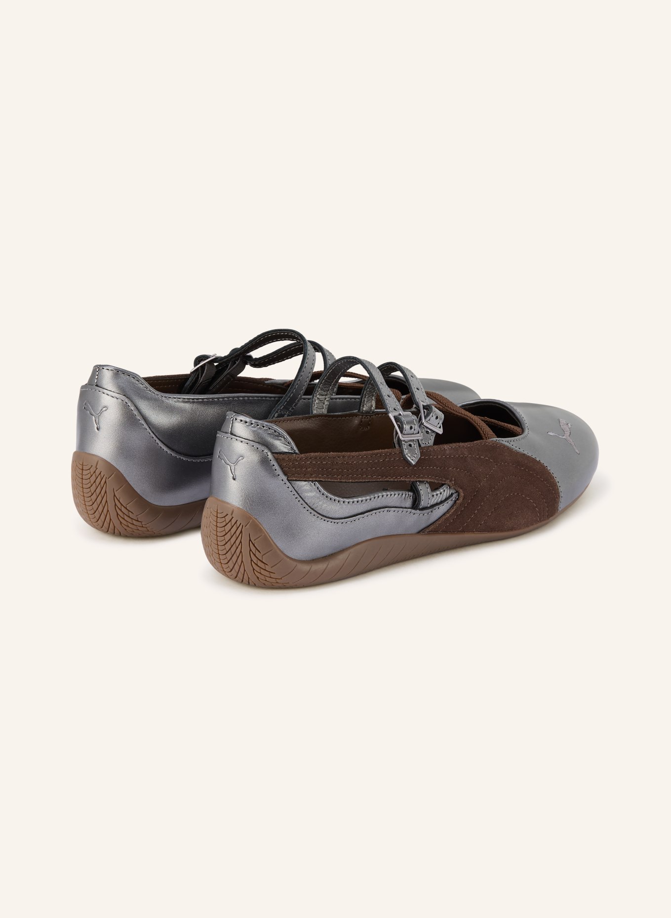 PUMA Mary Jane ballerina flats SPEEDCAT LUX: TAUPE / DARK BROWN