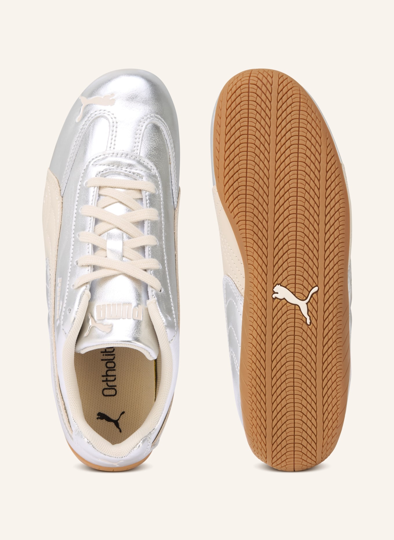 PUMA SPEEDCAT SILVER sneakers: SILVER / BEIGE
