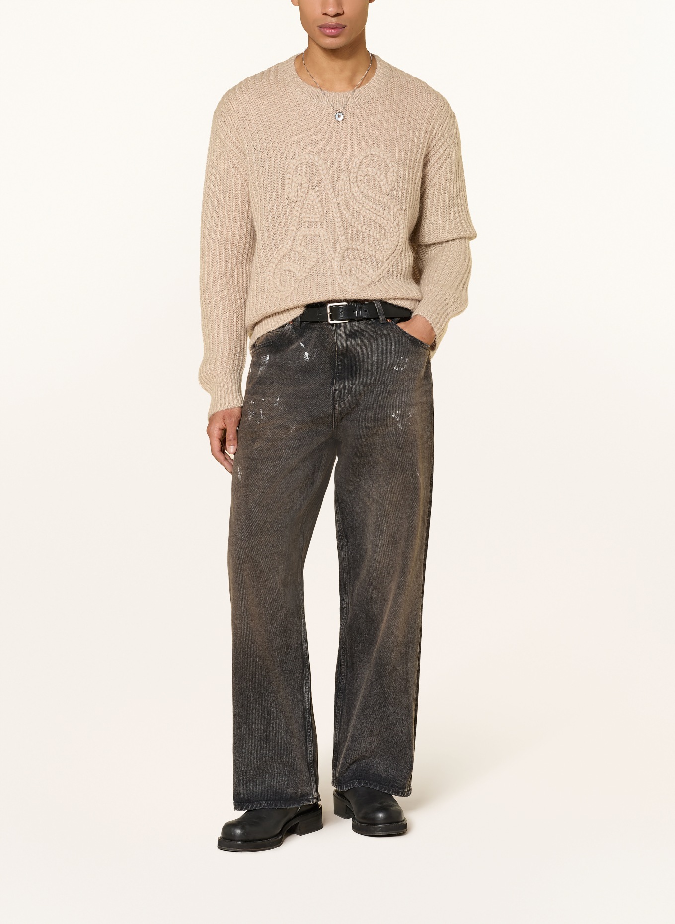 ALLSAINTS Pullover CHAINY mit Mohair: HELLBRAUN