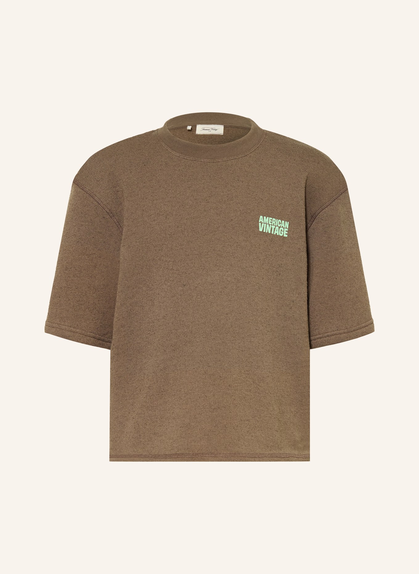 American Vintage Mikina EVONA: HNĚDÁ / ZELENÁ