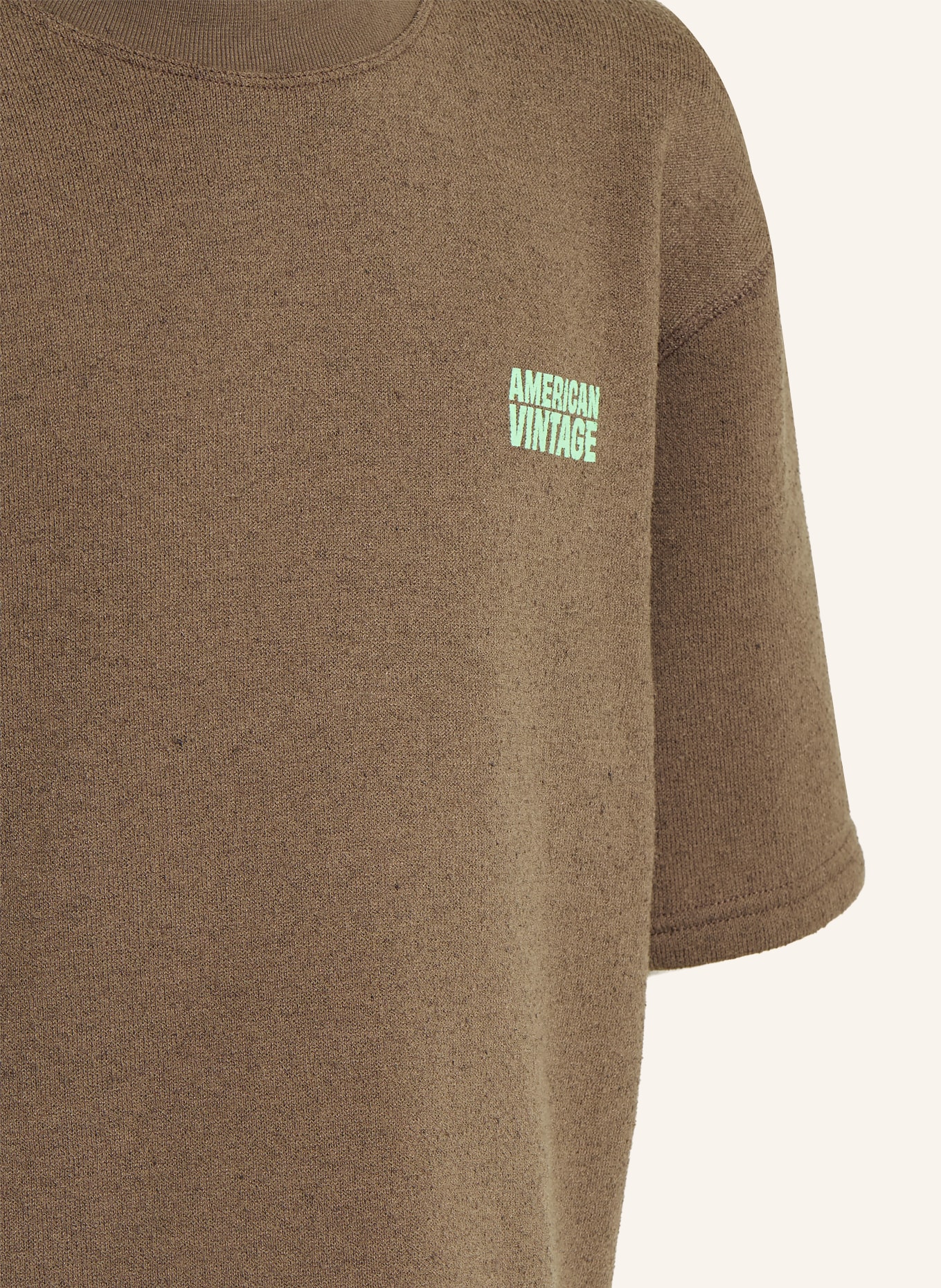 American Vintage Mikina EVONA: HNĚDÁ / ZELENÁ