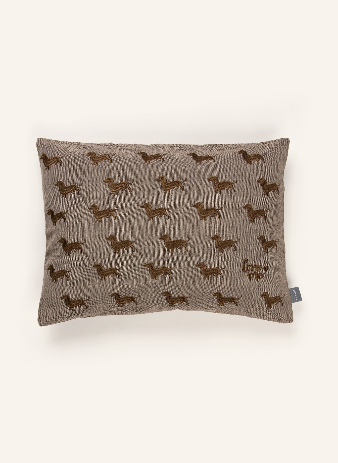 PAD Housse de coussin décorative PIMP: TAUPE / MARRON FONCÉ