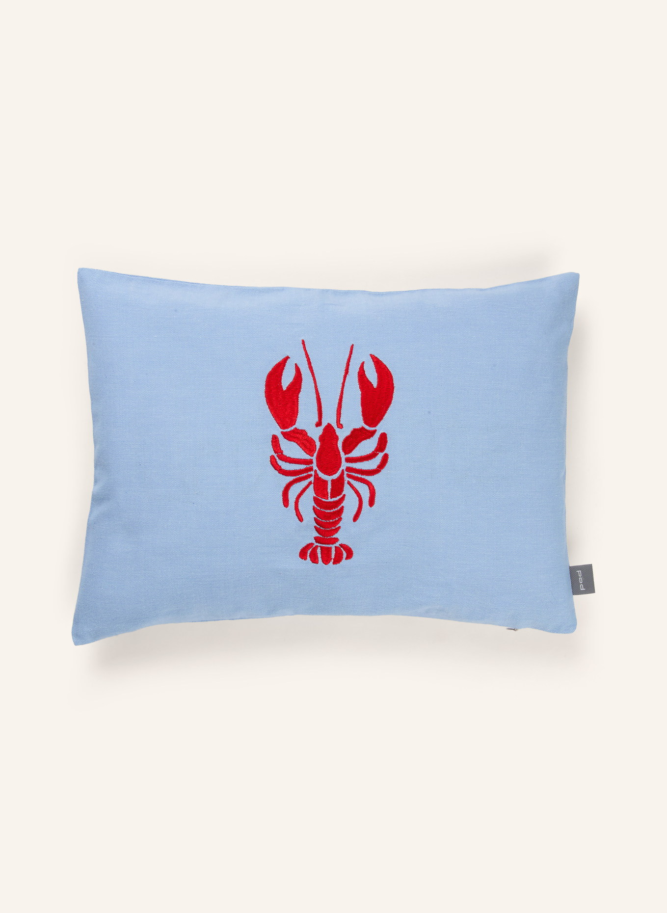 PAD Housse de coussin décorative PIMP: BLEU CLAIR / ROUGE