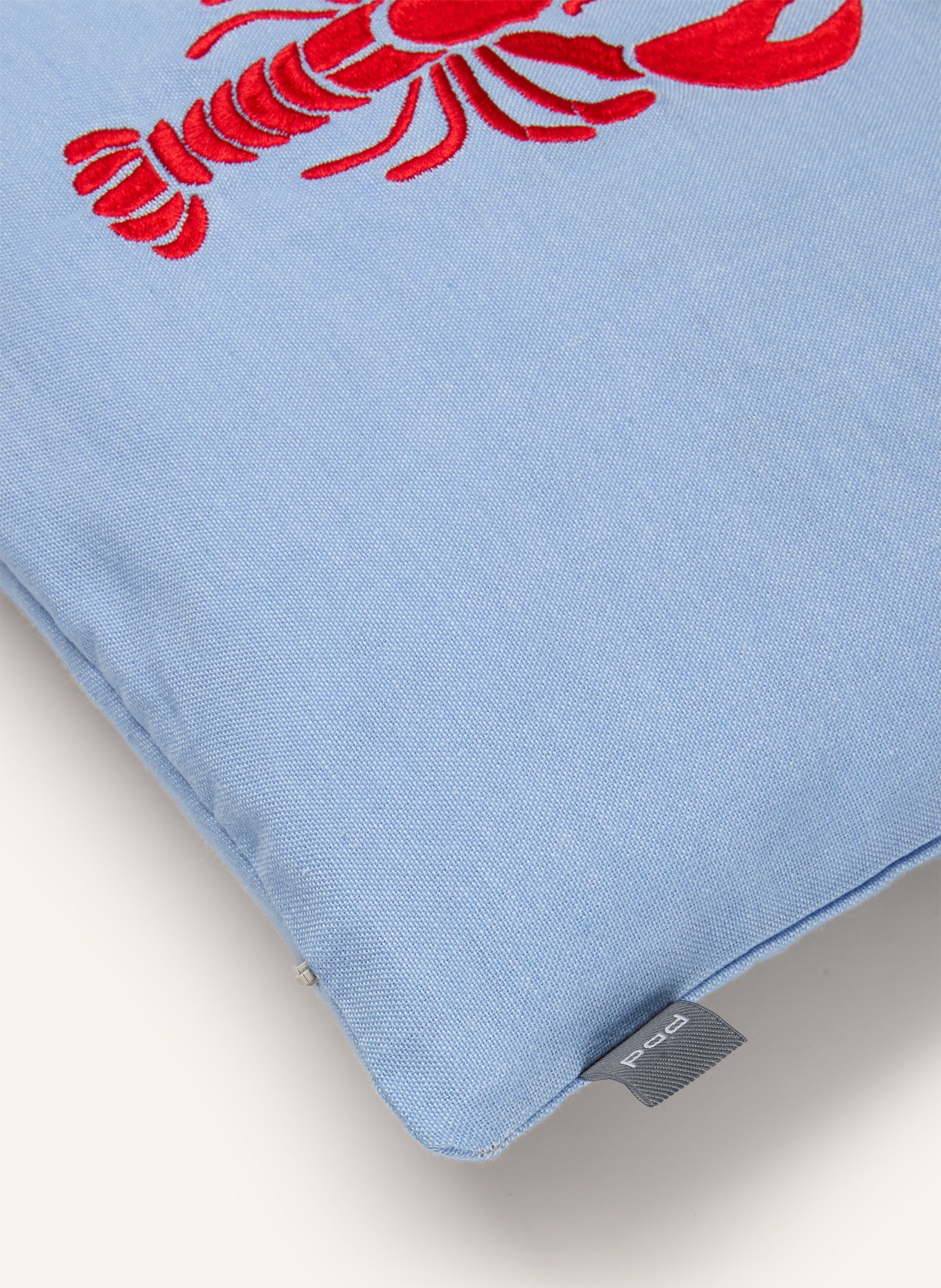 PAD Housse de coussin décorative PIMP: BLEU CLAIR / ROUGE