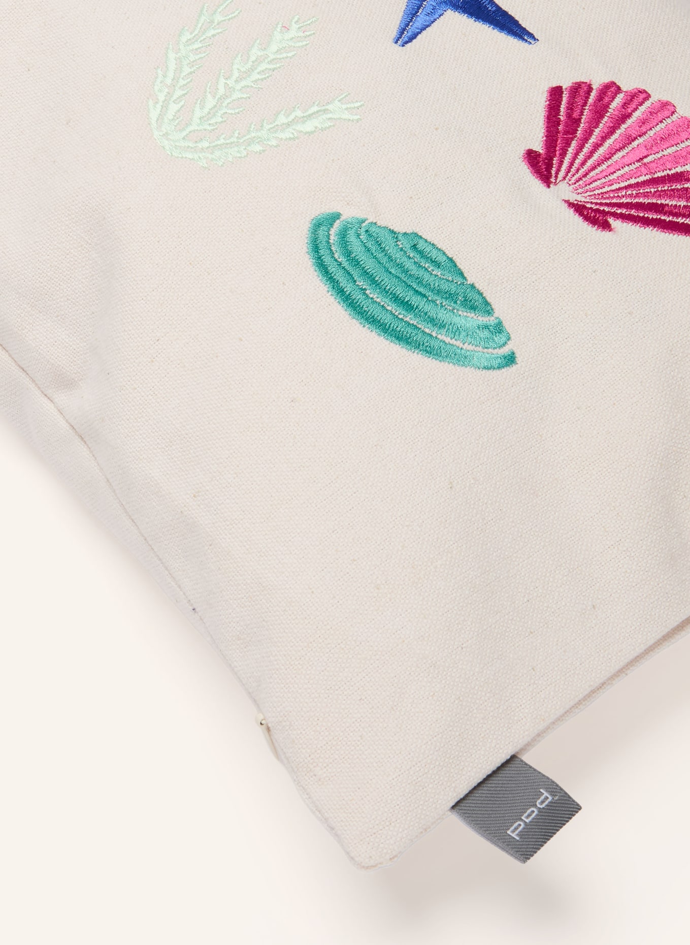 PAD Dekokissenhülle MULTI CORALS: BEIGE / PETROL / BLAU