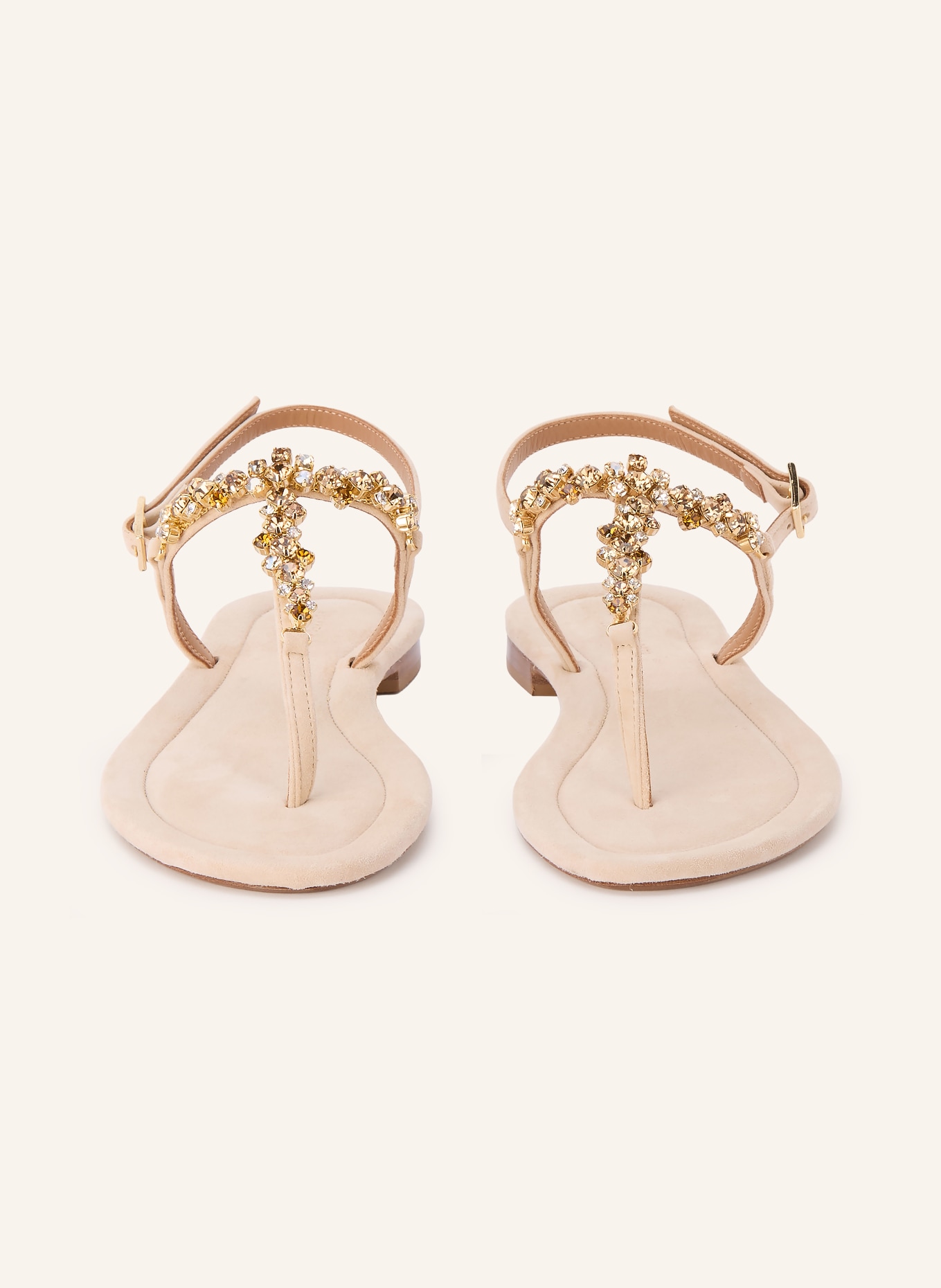 VIAMERCANTI Séparateur d'orteils avec pierres précieuses: BEIGE