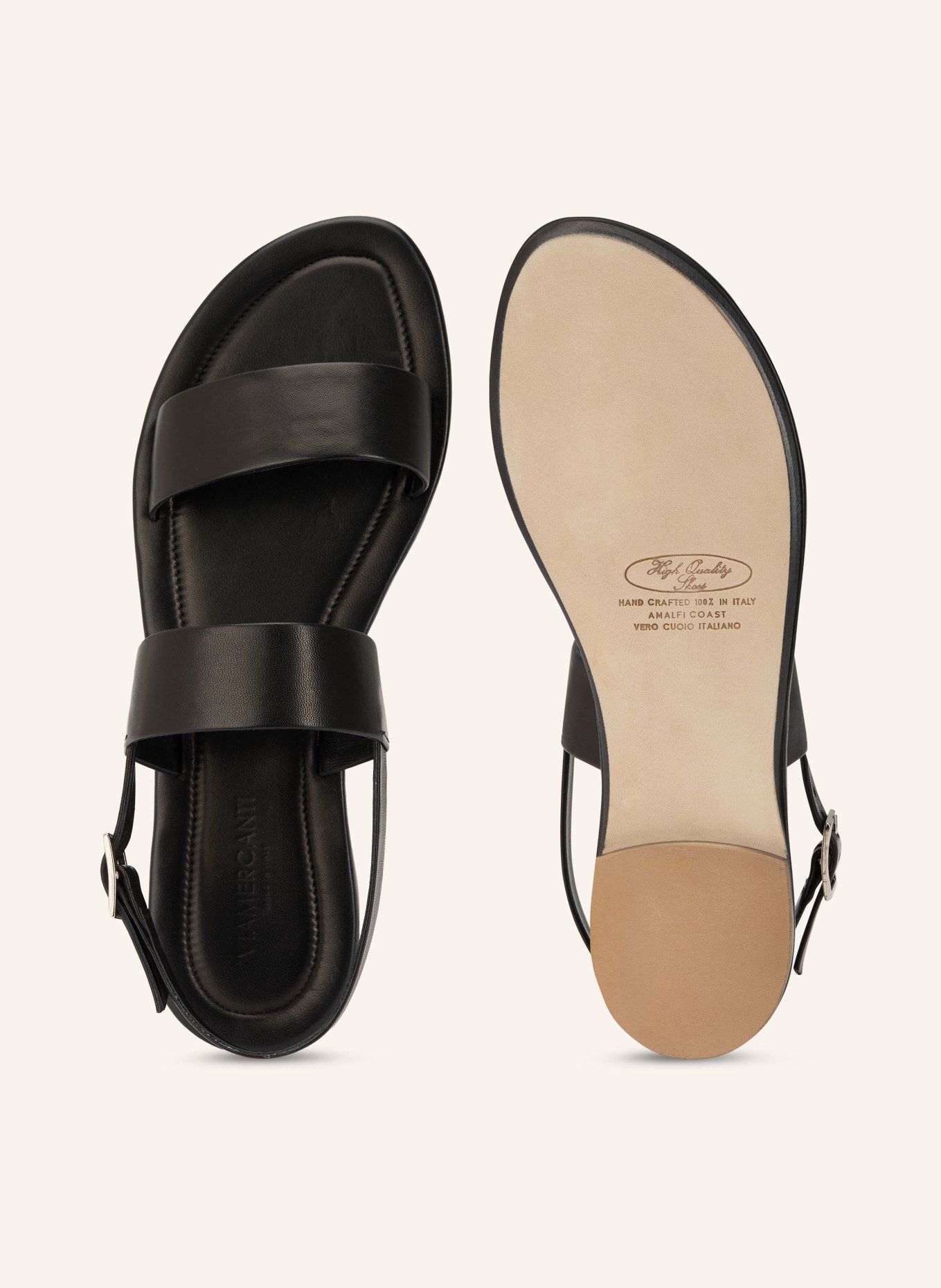 VIAMERCANTI LIPARI sandals: BLACK