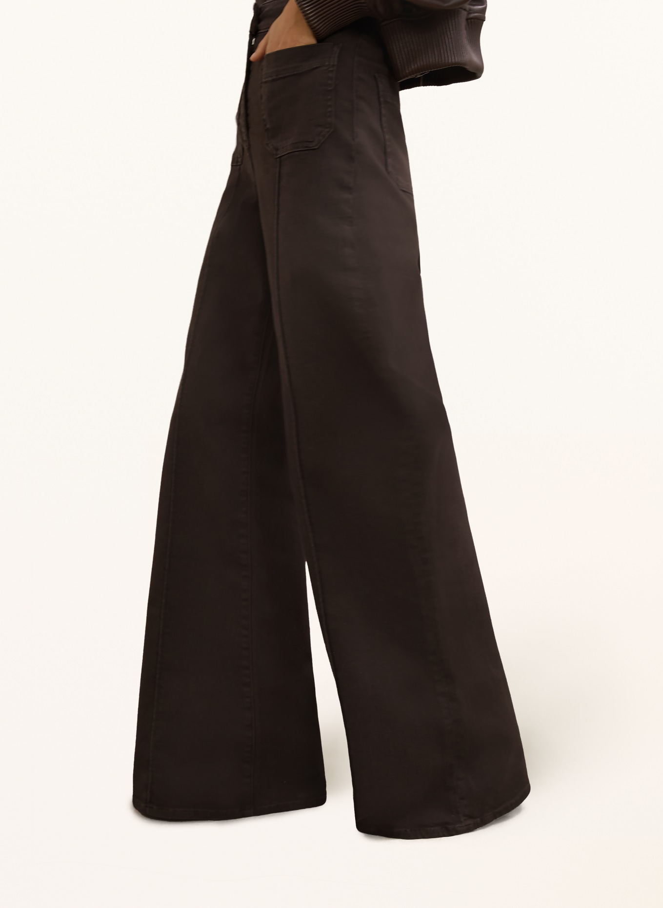 REISS Zvonové džíny SAKURA: 14 CHOCOLATE BROWN