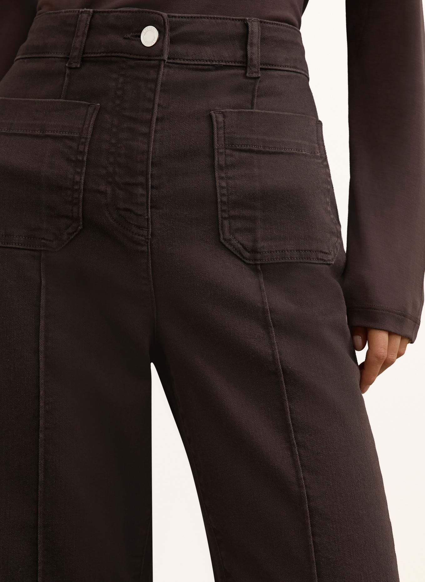 REISS Zvonové džíny SAKURA: 14 CHOCOLATE BROWN