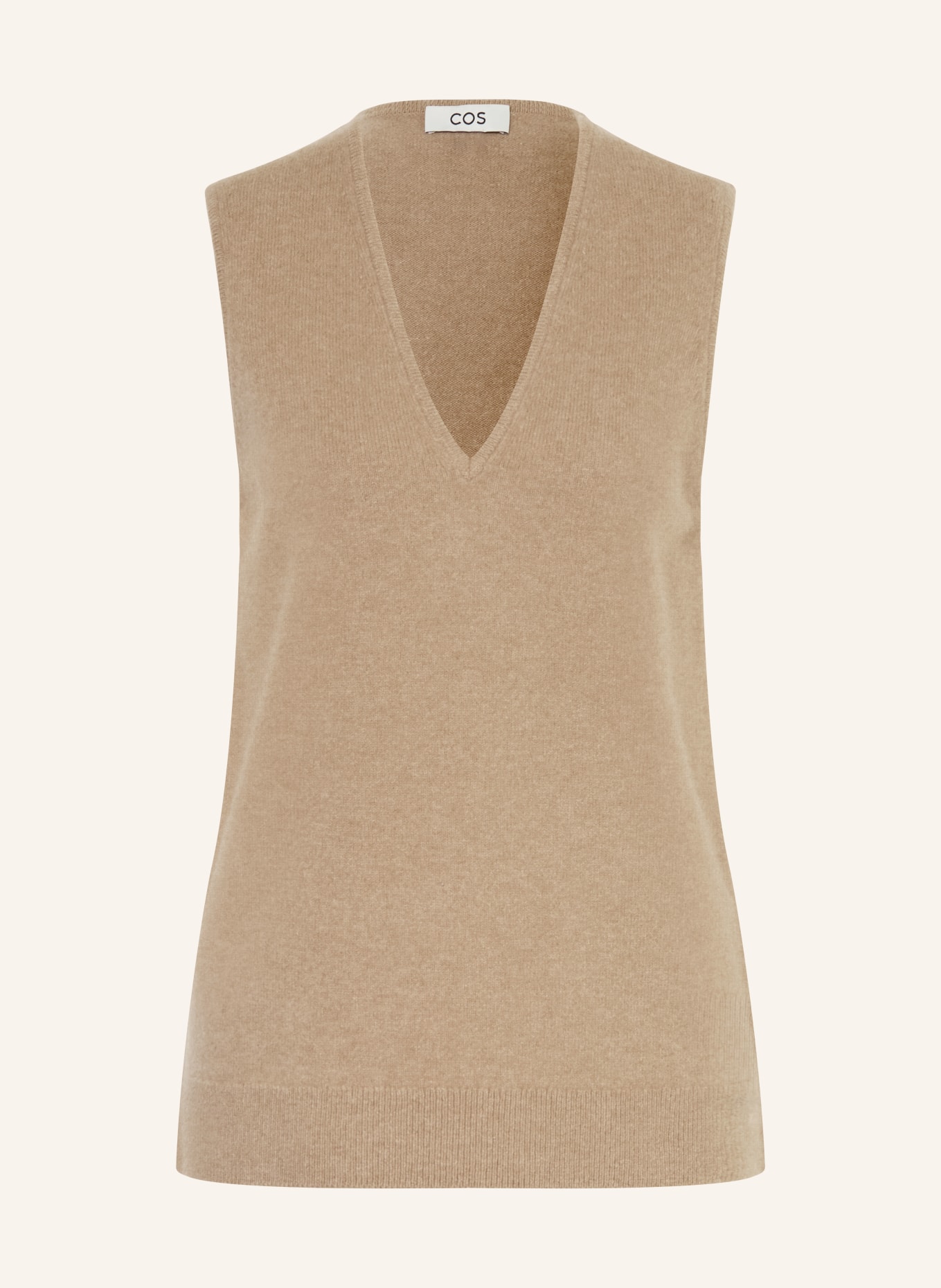 COS sleeveless sweater: LIGHT BROWN