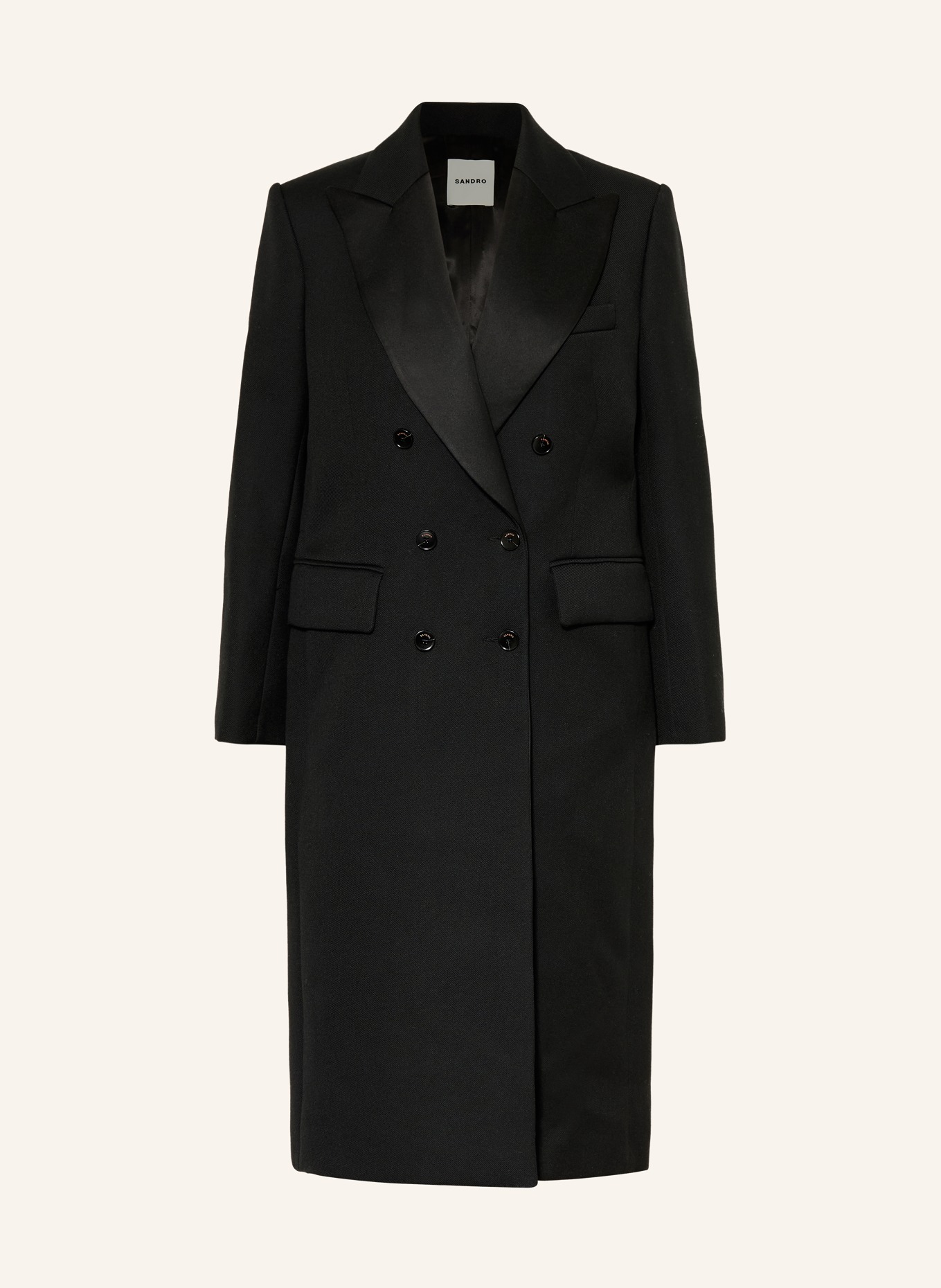 SANDRO Płaszcz typu blezer z mieszanki materiałów: CZARNY
