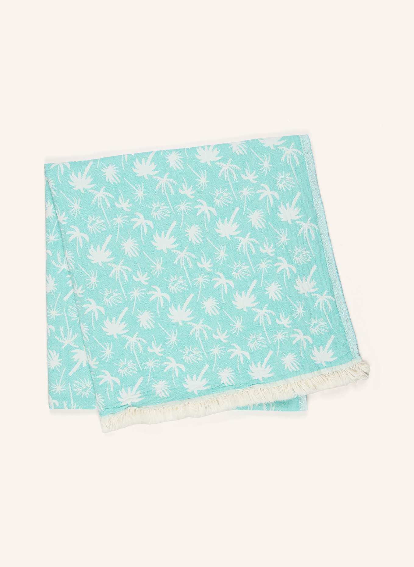 PAD Strandtuch BEACH PALM: TÜRKIS / CREME