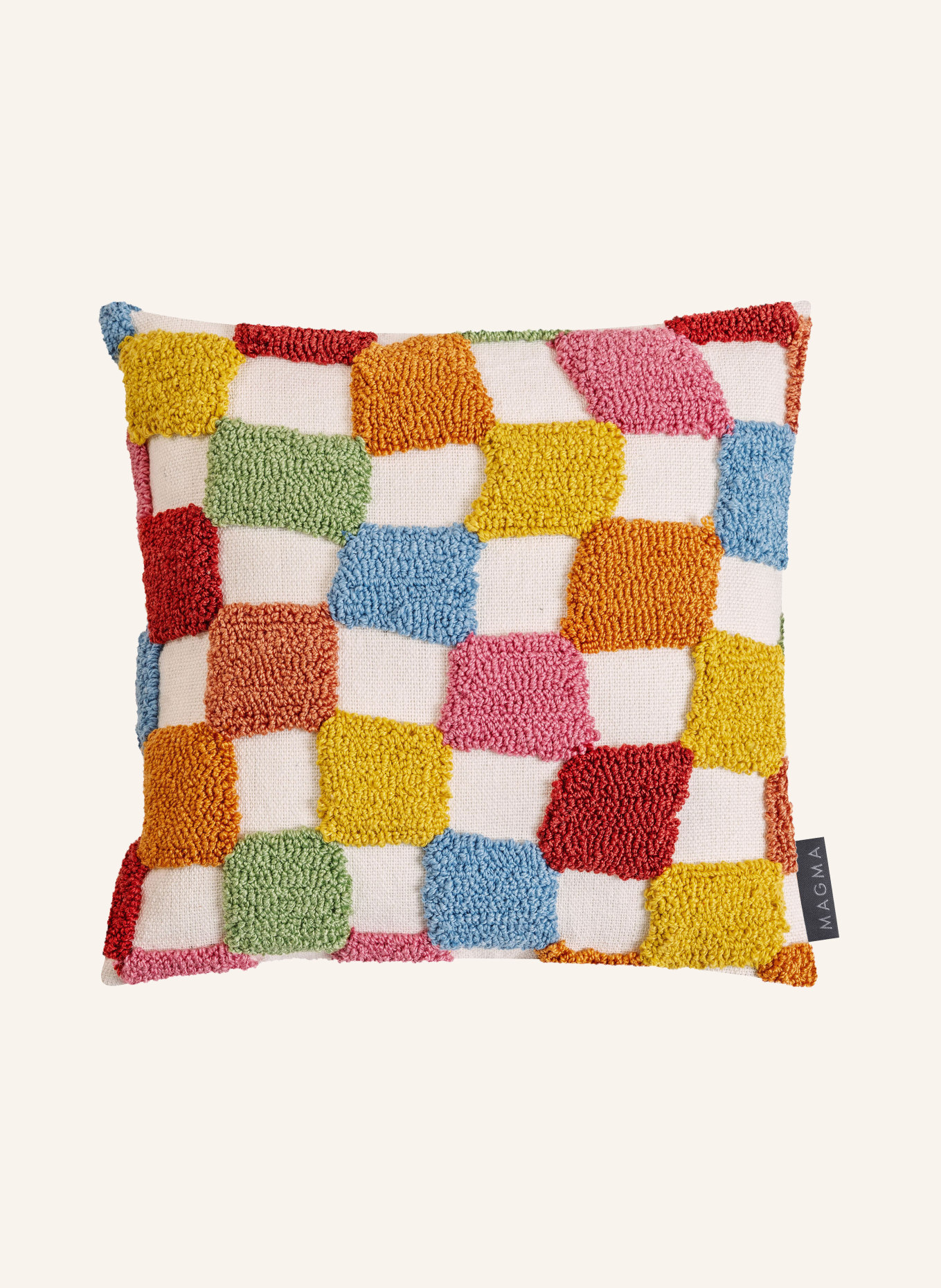 MAGMA SUNNY decorative pillowcase: CREAM / DARK YELLOW / GREEN