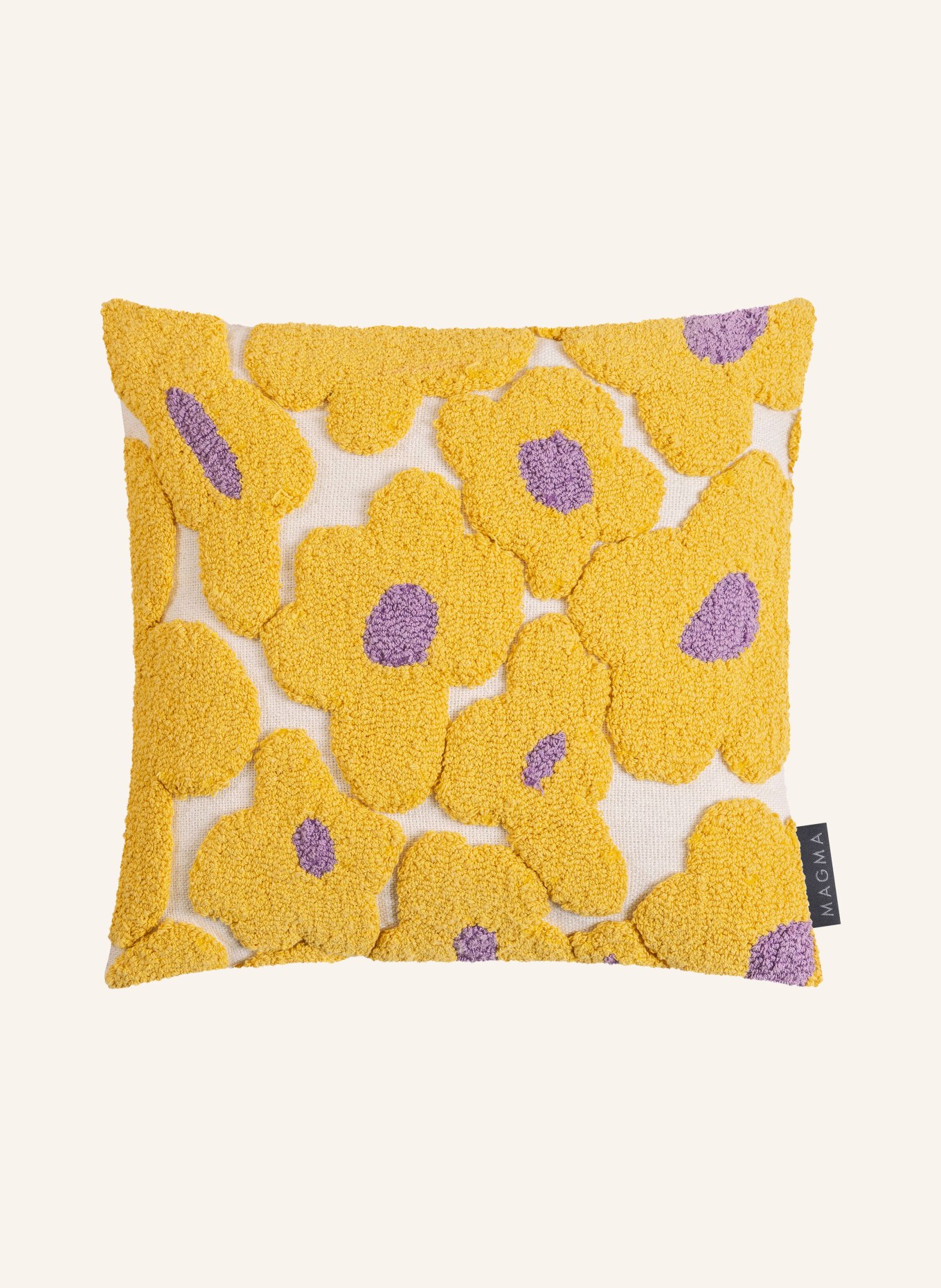 MAGMA SUNNY decorative pillowcase: CREAM / PURPLE / DARK YELLOW