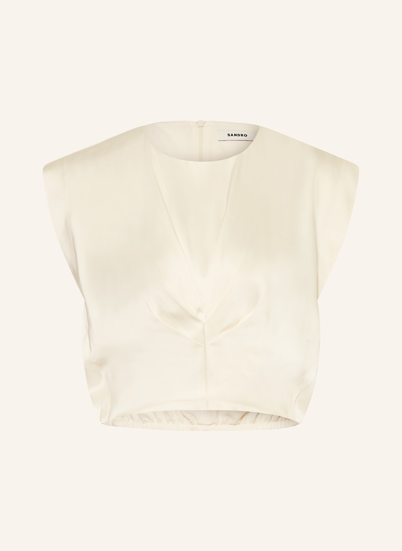 SANDRO Satynowa bluzka: ECRU