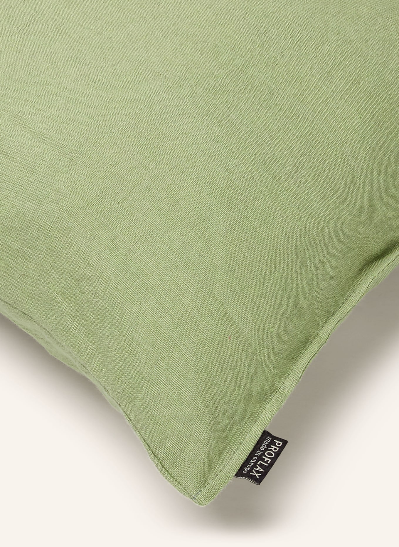 PROFLAX Dekokissenhülle aus Leinen: HELLGRÜN