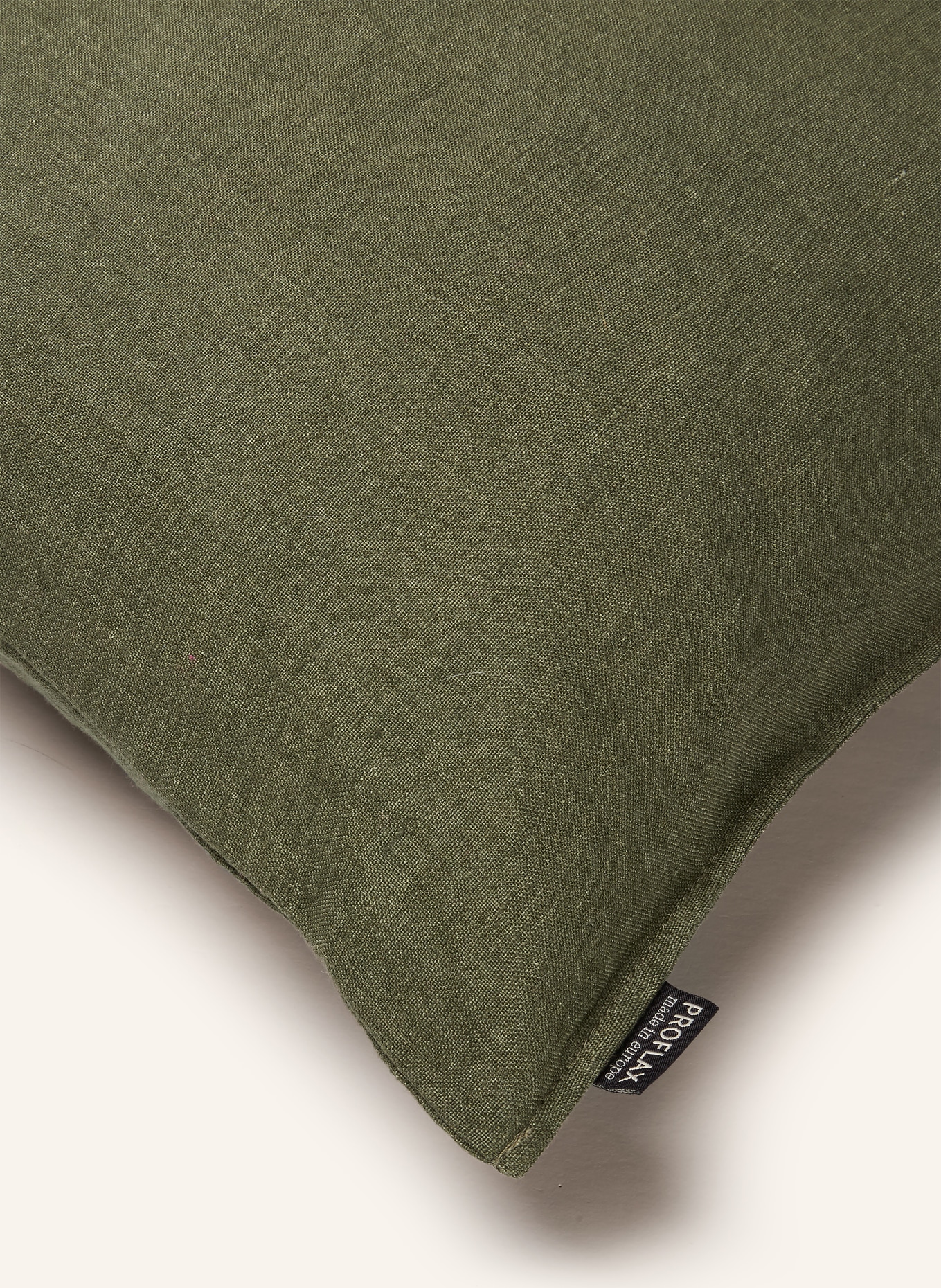 PROFLAX Dekokissenhülle aus Leinen: OLIV