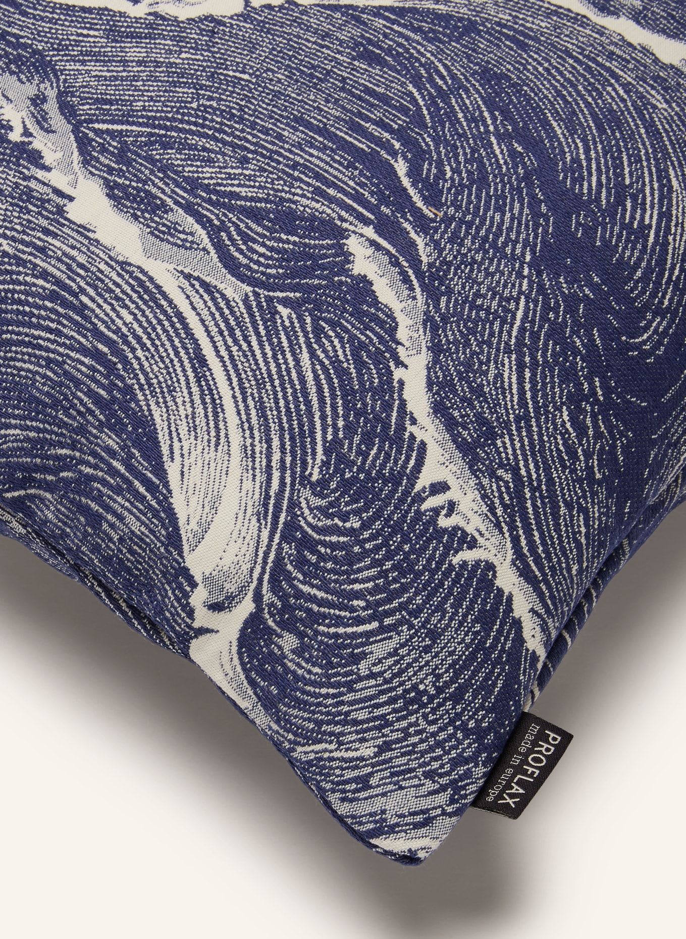 PROFLAX Dekokissenhülle WAVES: BLAU / ECRU