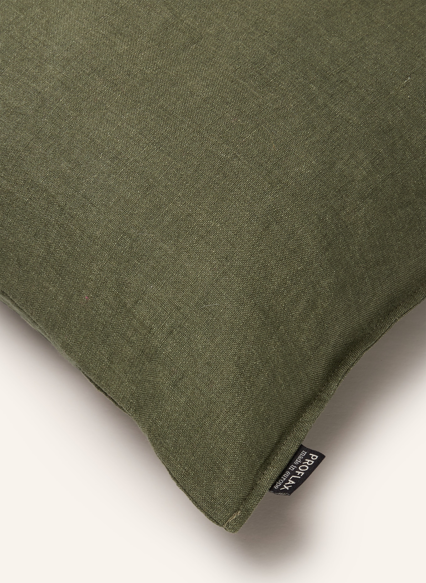 PROFLAX Dekokissenhülle aus Leinen: OLIV