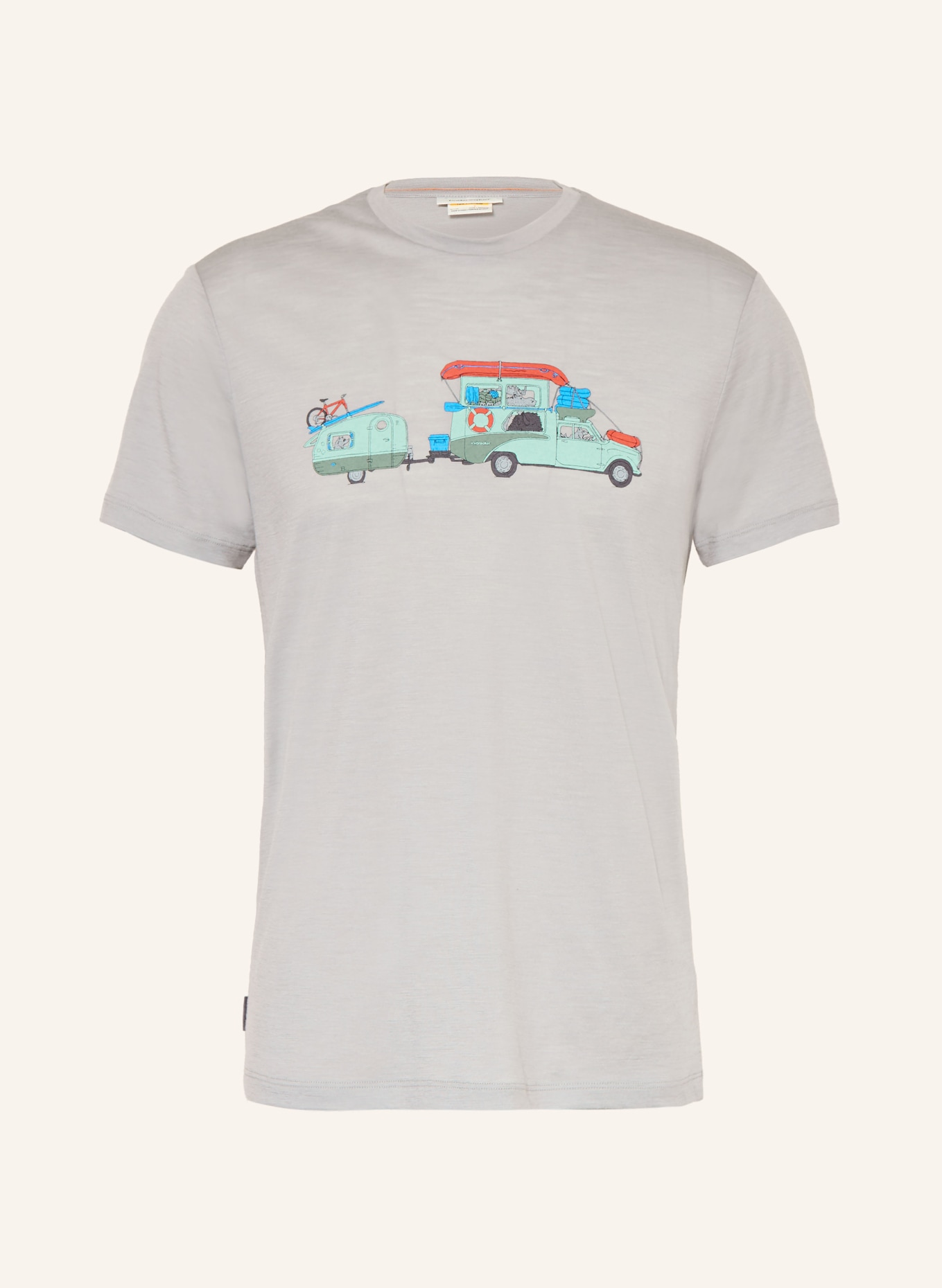 icebreaker Koszulka MERINO 150 TECH LITE: JASNOCZARY / POMARAŃCZOWY / JASNOZIELONY