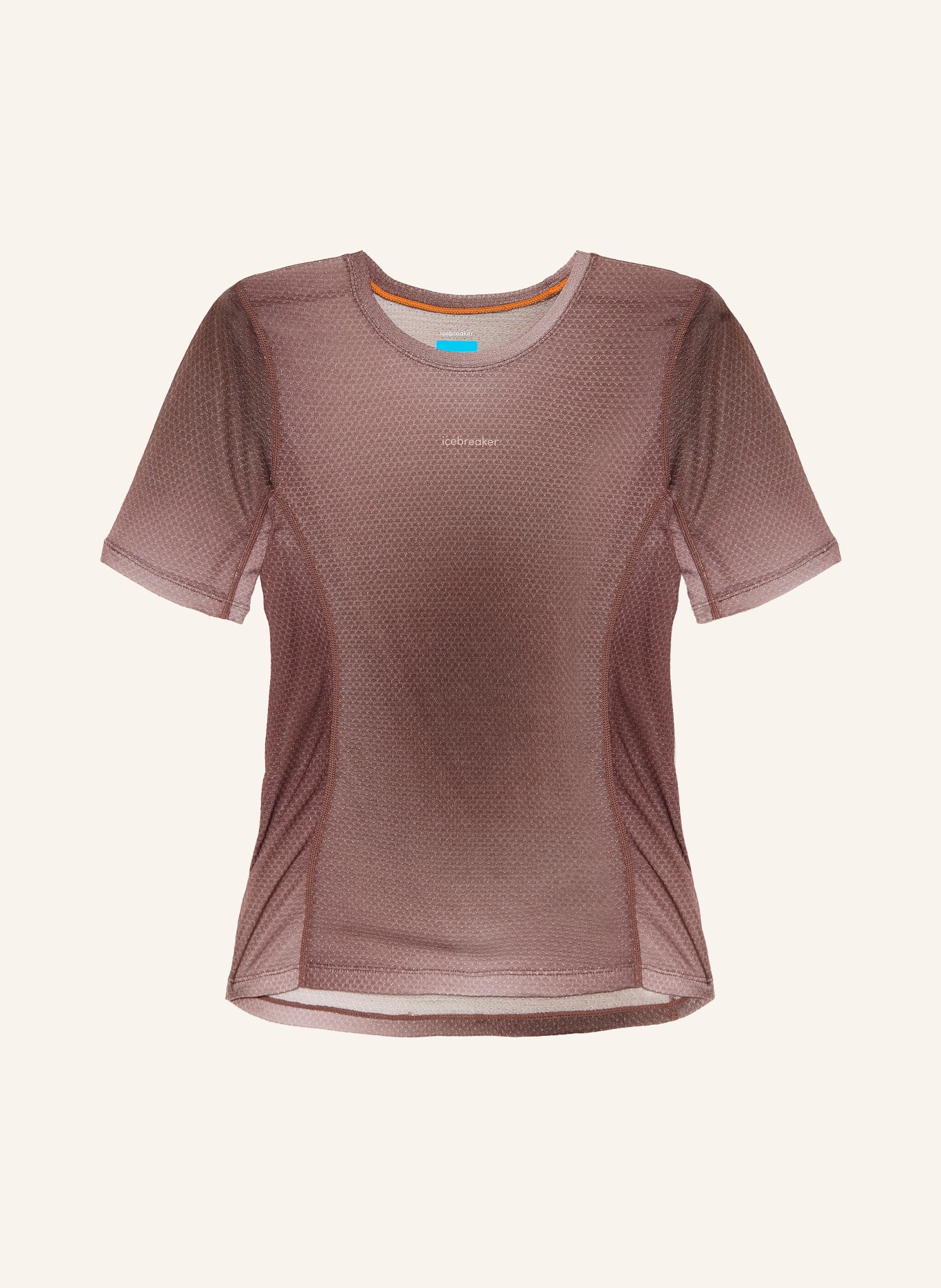 icebreaker Koszulka funkcyjna MERINO 75 COOL-LITE™ FEATHERL: BRĄZOWY / KREMOWY