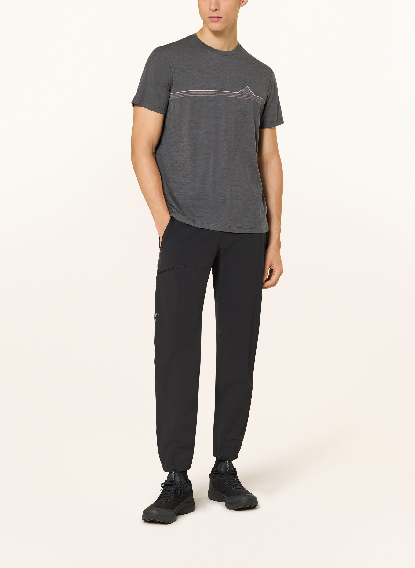 icebreaker Koszulka MERINO 150 TECH LITE z wełny merynosowej: CZIEMNOSZARY / BLADORÓŻOWY