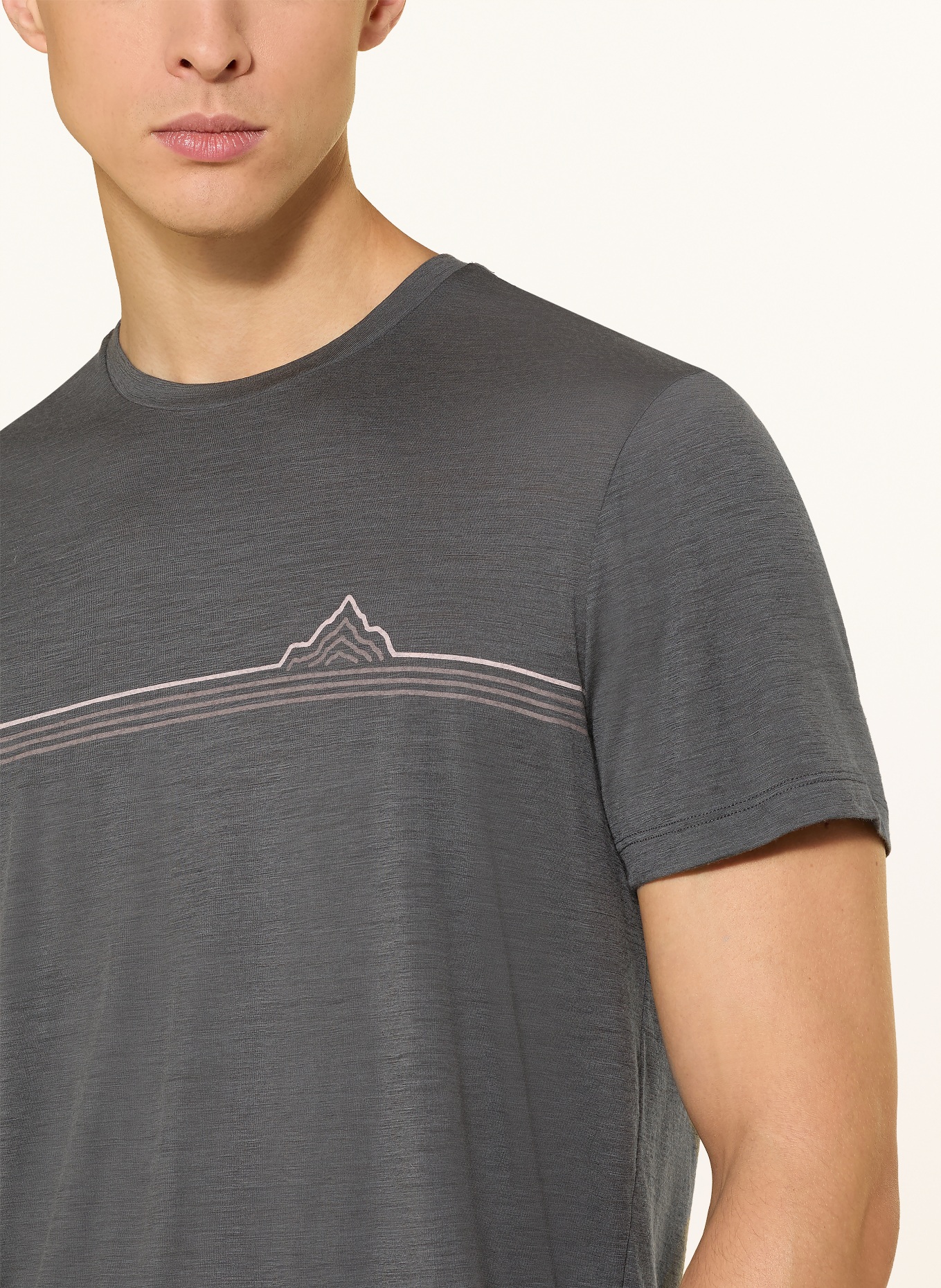 icebreaker Koszulka MERINO 150 TECH LITE z wełny merynosowej: CZIEMNOSZARY / BLADORÓŻOWY