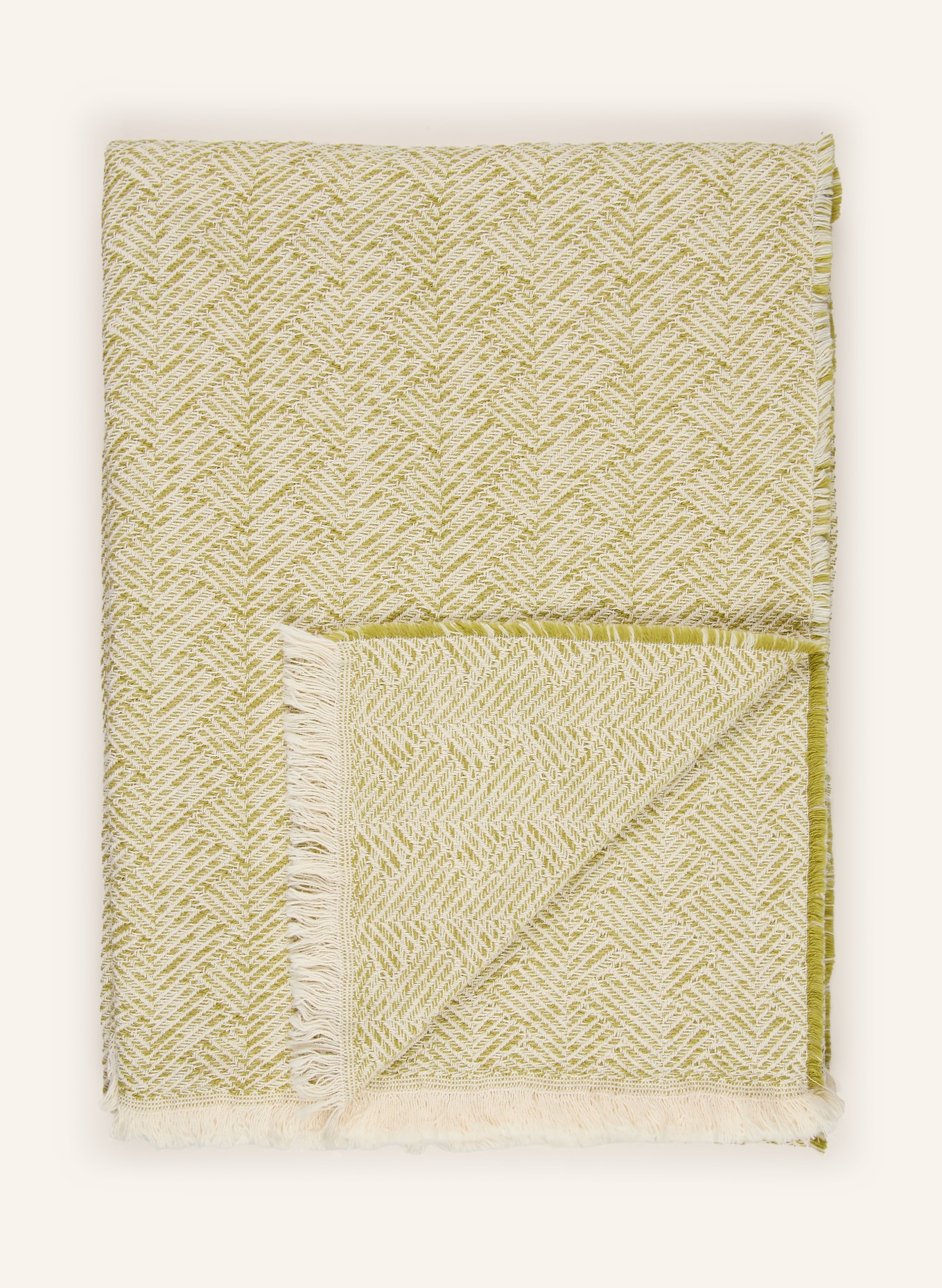 ESKIMO MYKONOS plaid: CREAM / LIGHT GREEN