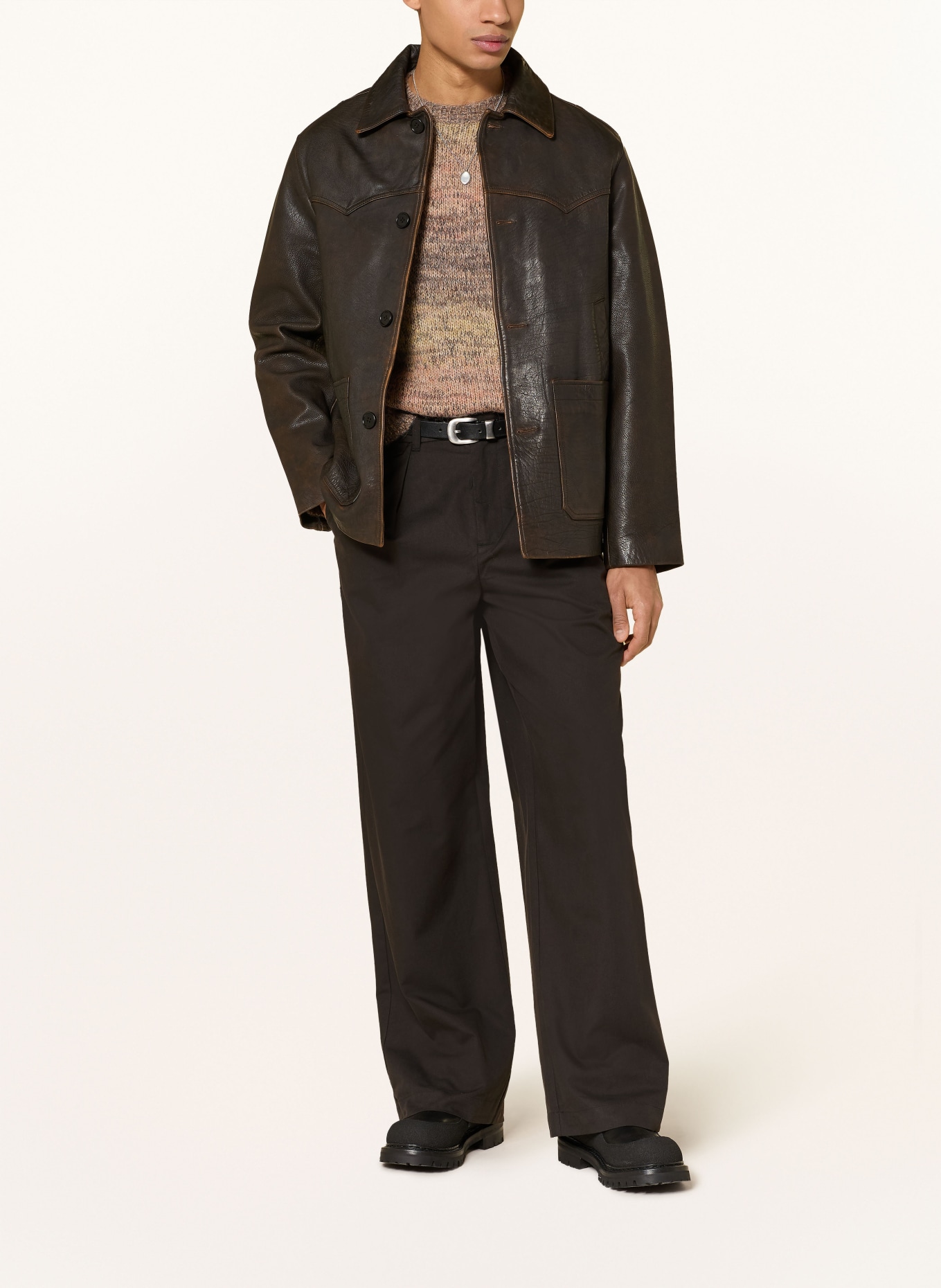 ALLSAINTS CONWAY Wide Fit Pants: BLACK