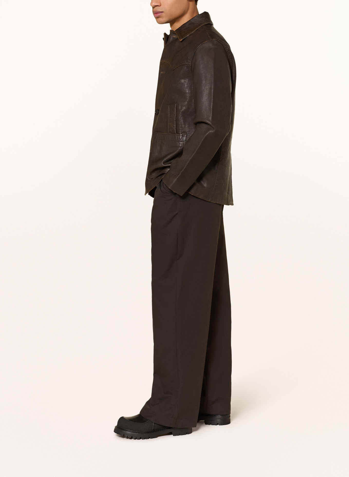 ALLSAINTS CONWAY Wide Fit Pants: BLACK