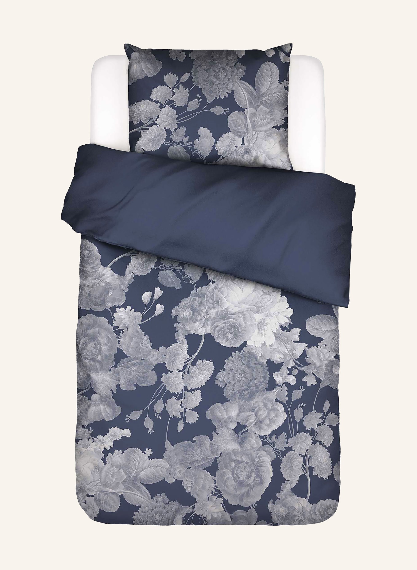 ESSENZA Bettwäsche EUNICE zum Wenden: DUNKELBLAU / HELLGRAU / GRAU