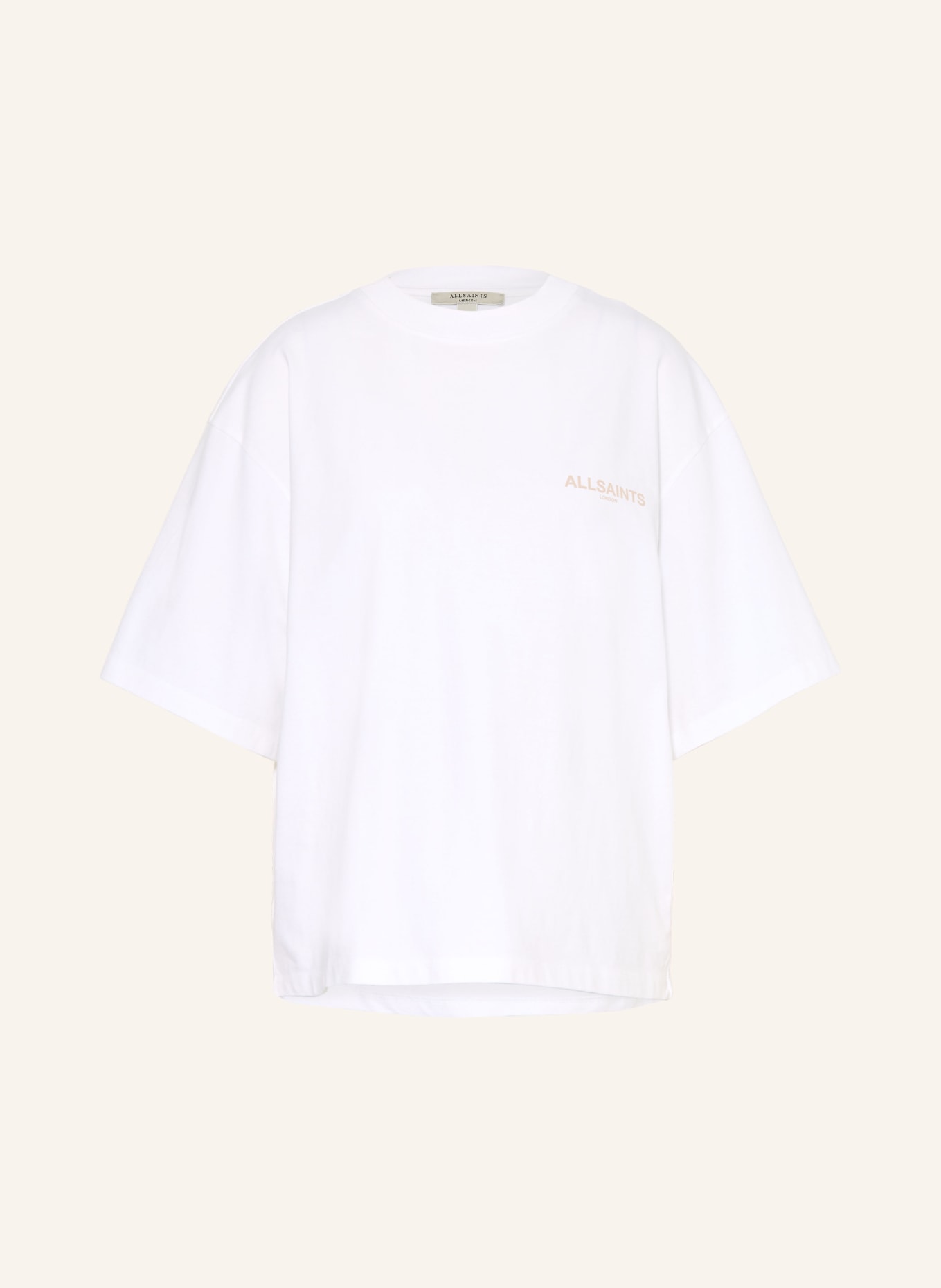 ALLSAINTS Koszulka oversize TEMPUS AMELIE: BIAŁY / BEŻOWY