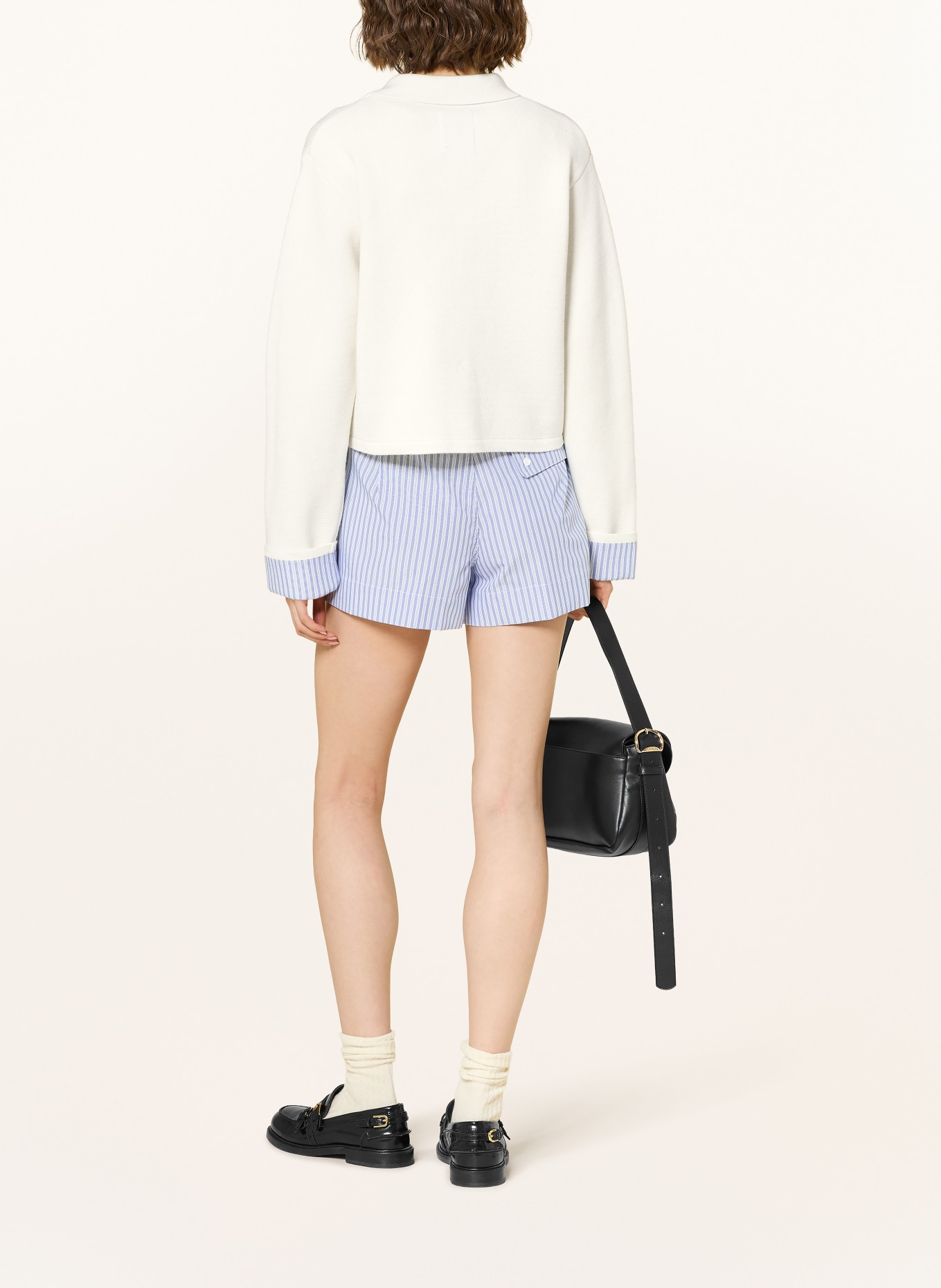 SANDRO Strickjacke: ECRU / HELLBLAU