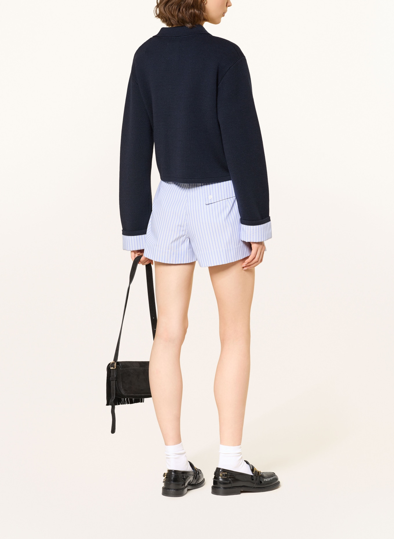 SANDRO kardigan: GRANATOWY / JASNONIEBIESKI / BIAŁY