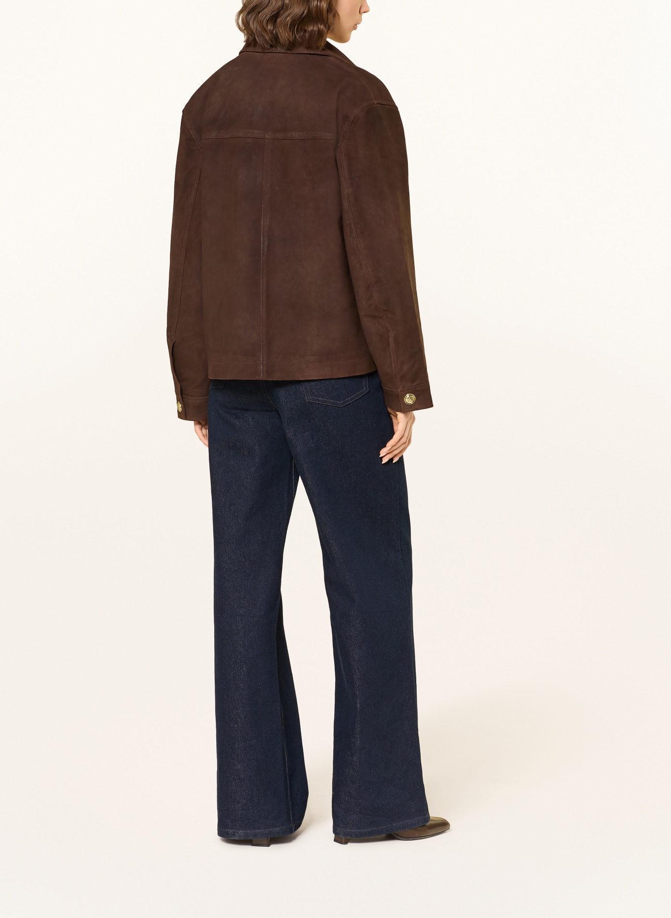 SANDRO Lederjacke: DUNKELBRAUN