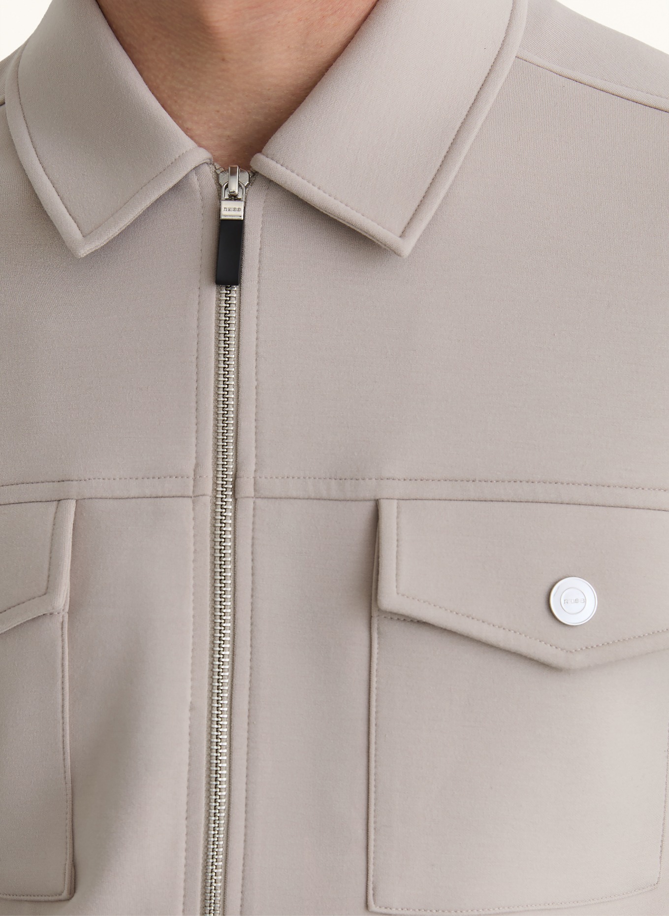 REISS MEDINA overshirt: LIGHT GRAY