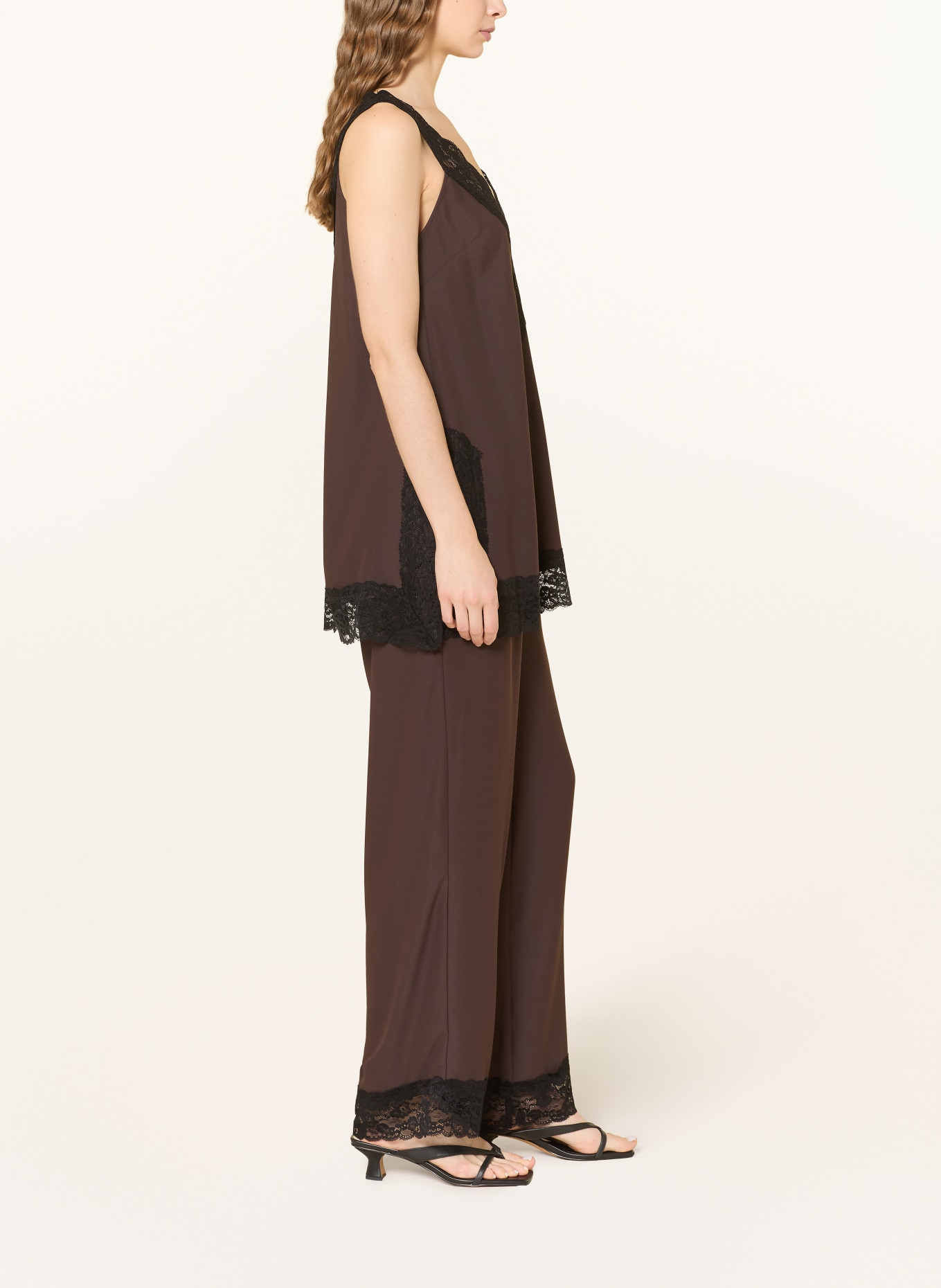 Stylein Hose MONTERONI mit Spitze: DUNKELBRAUN