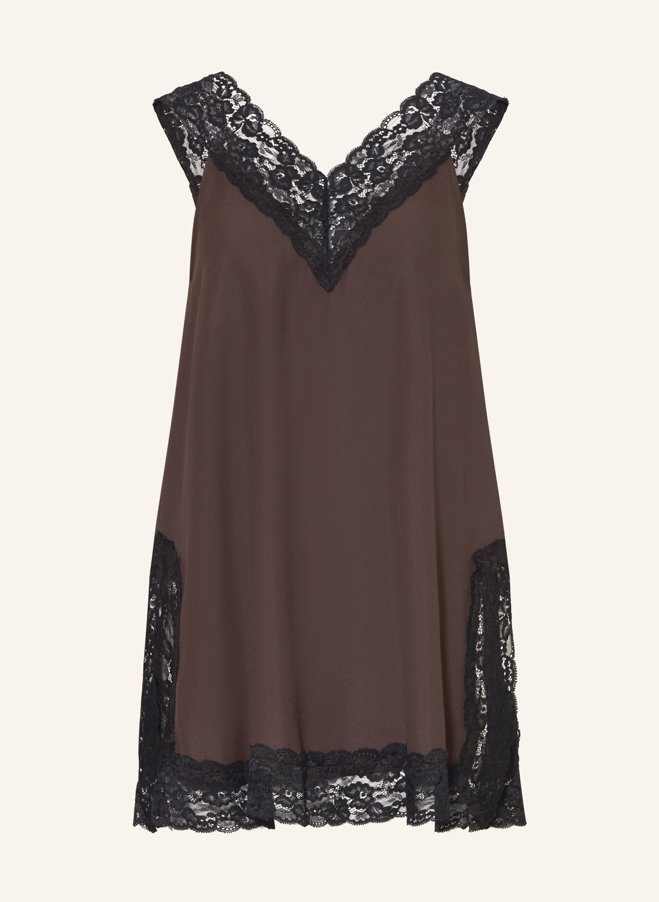 Stylein Top MIETTE mit Spitze: DUNKELBRAUN / SCHWARZ