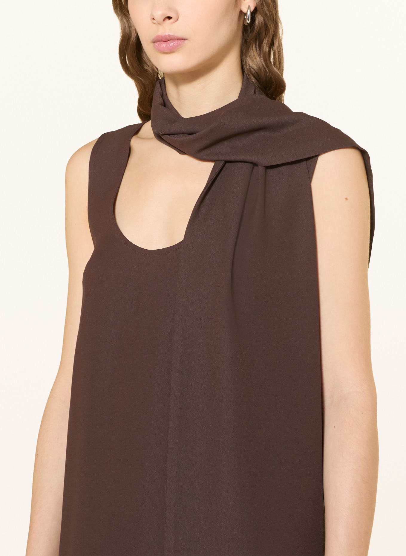 Stylein Dress with lace: DARK BROWN / BLACK