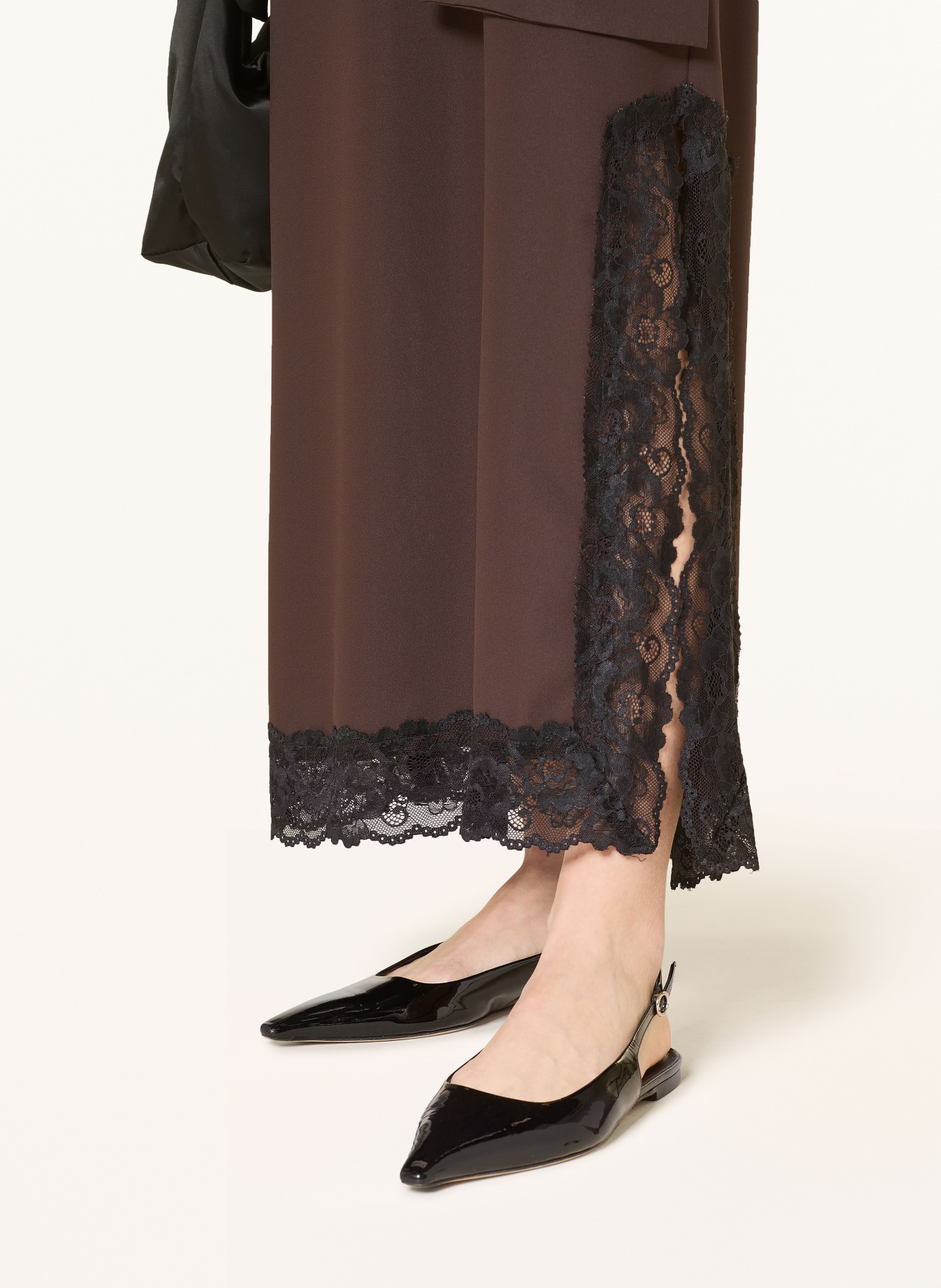 Stylein Dress with lace: DARK BROWN / BLACK
