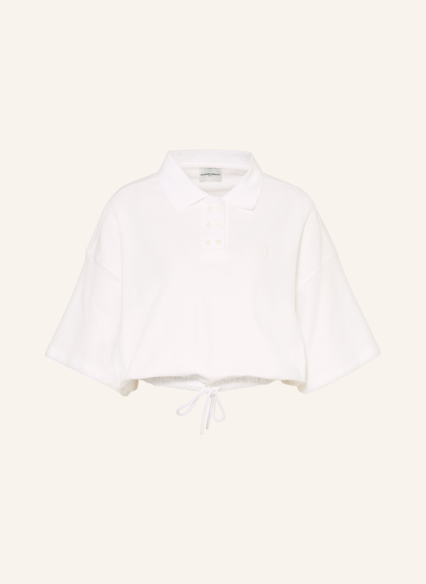 CLAUDIE PIERLOT Piqué-Poloshirt: WEISS