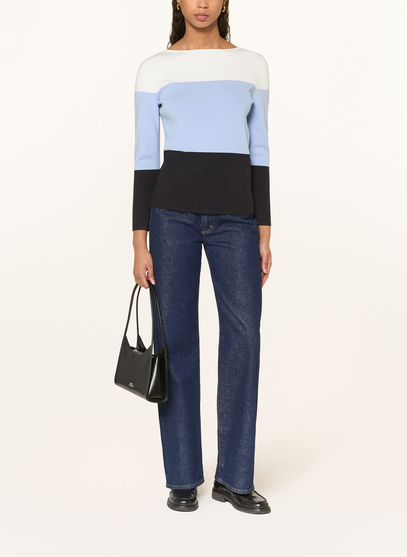 HOBBS Svetr ALICE: SVĚTLE FIALOVÁ / TMAVĚ MODRÁ / BÍLÁ