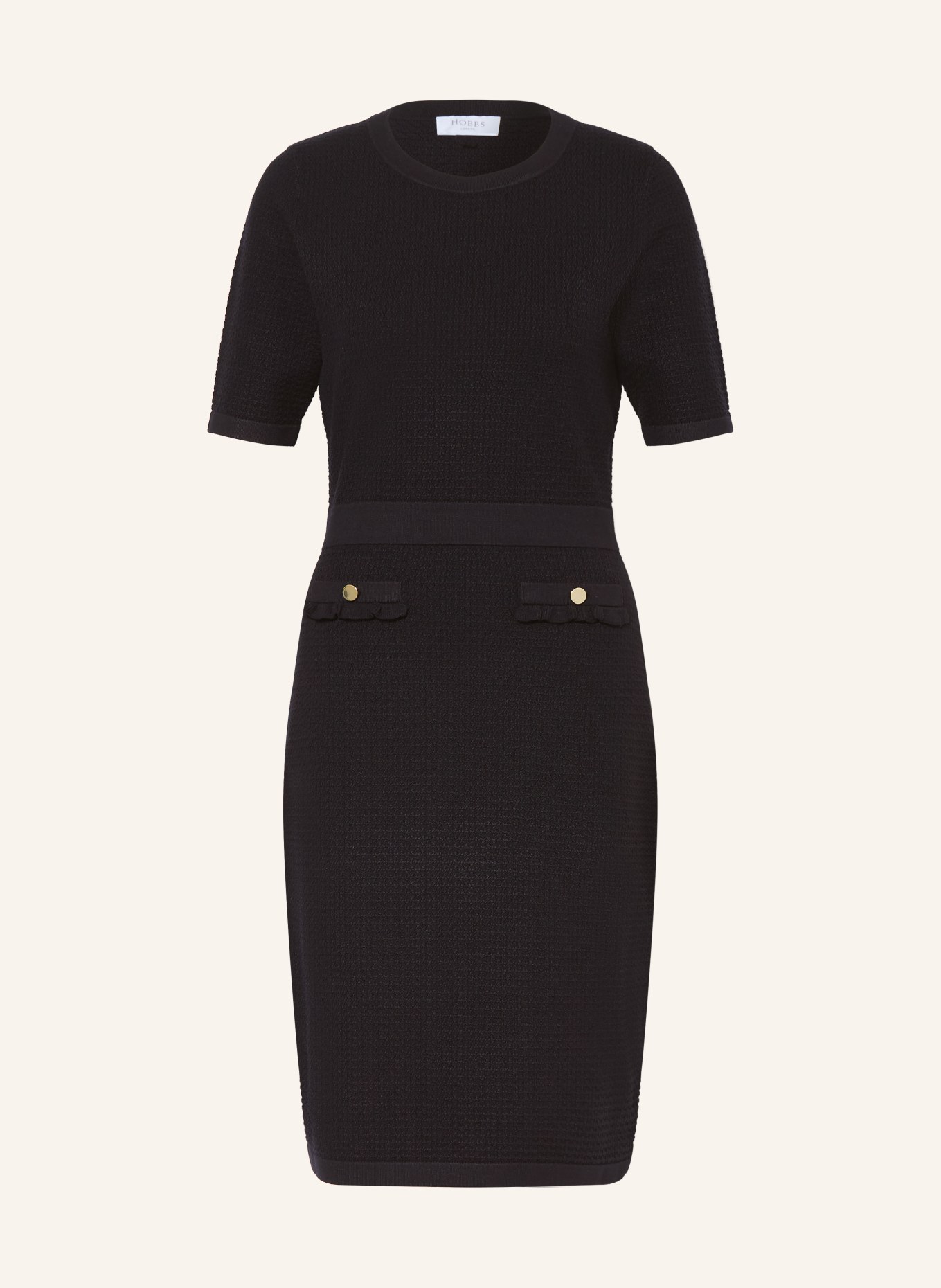 HOBBS Pletené šaty PETRA: ČERNÁ