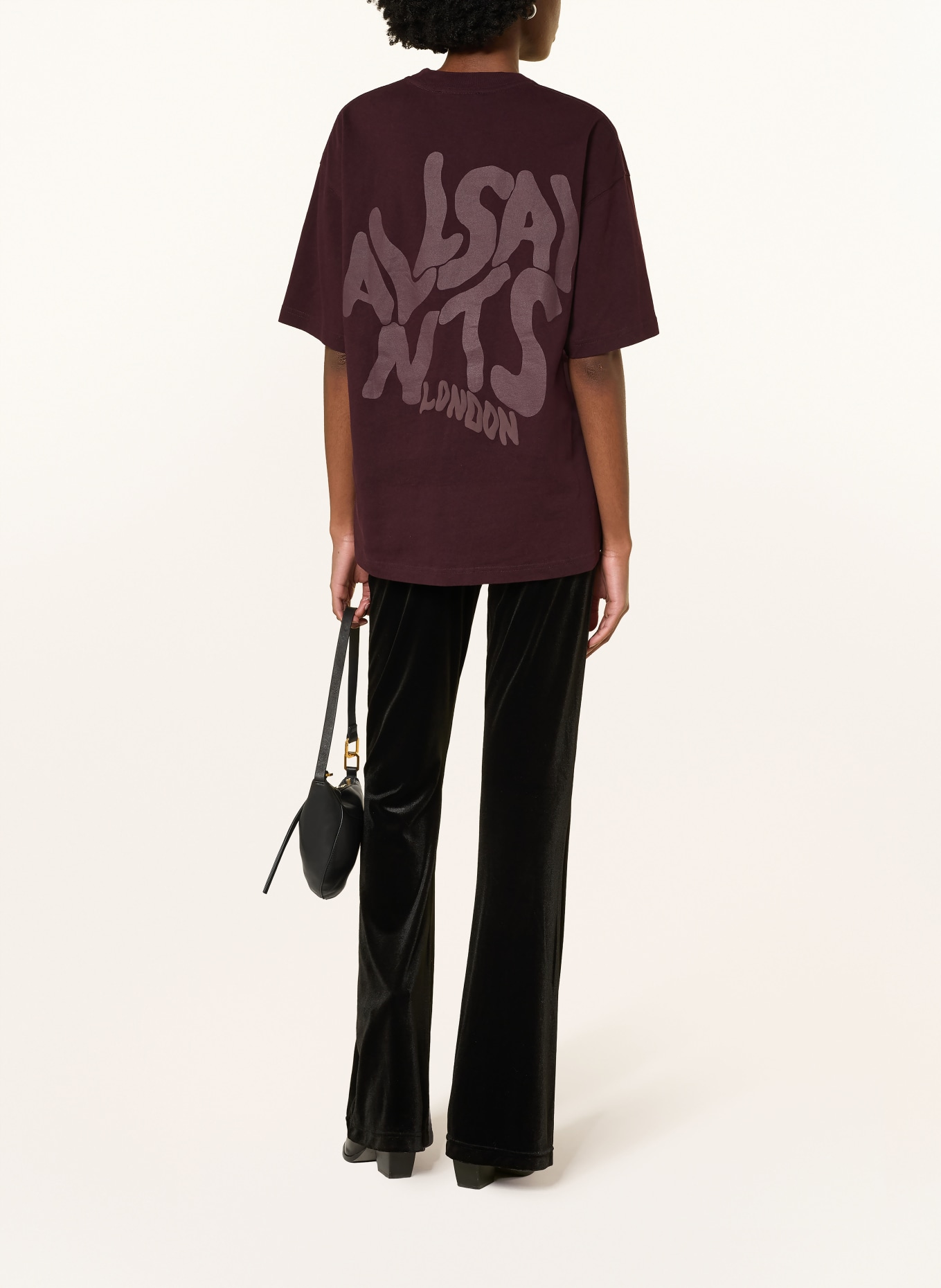 ALLSAINTS T-shirt ORLANDO ETTA: DONKERROOD