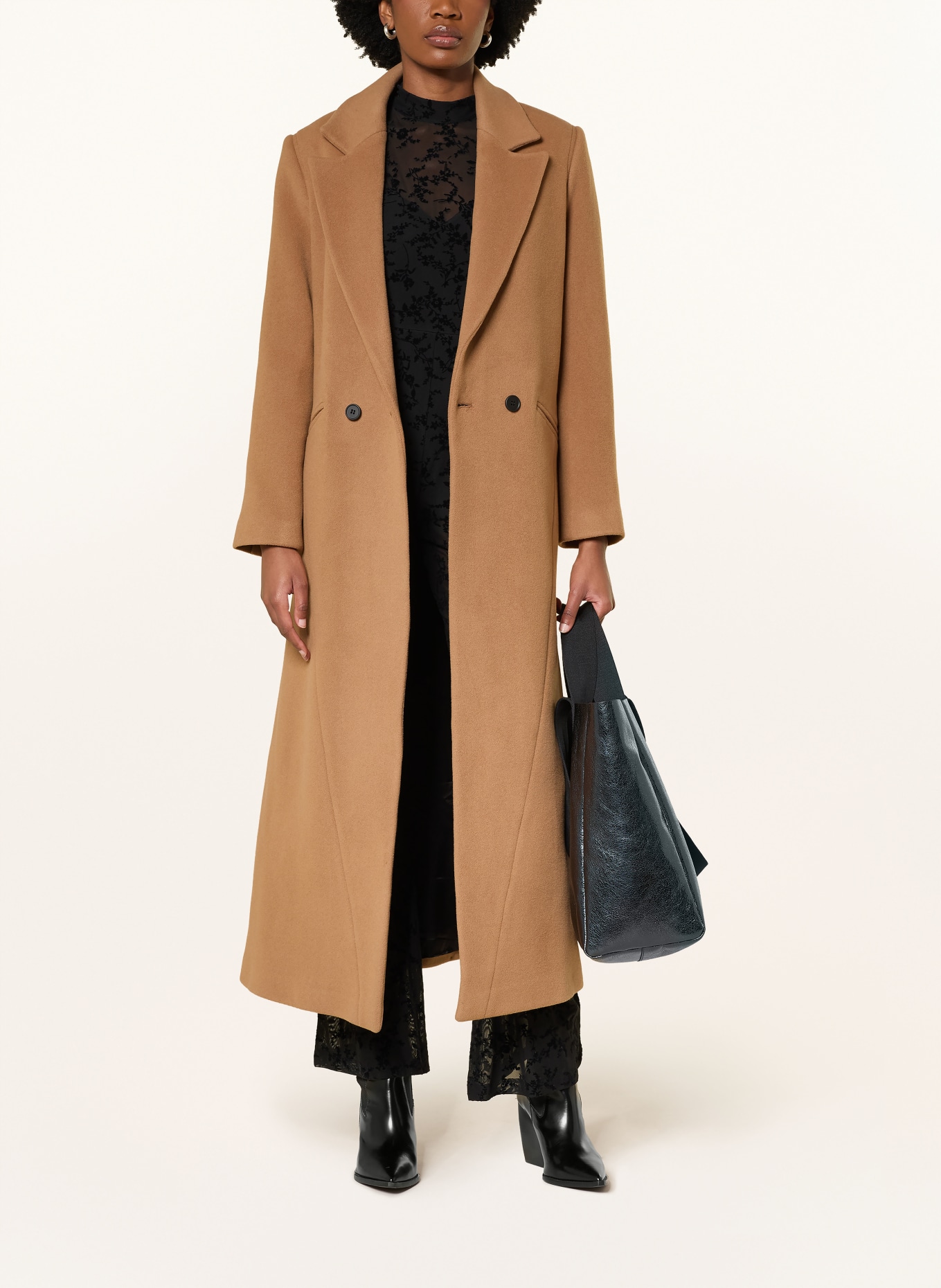 ALLSAINTS NELLIE wool coat: COGNAC