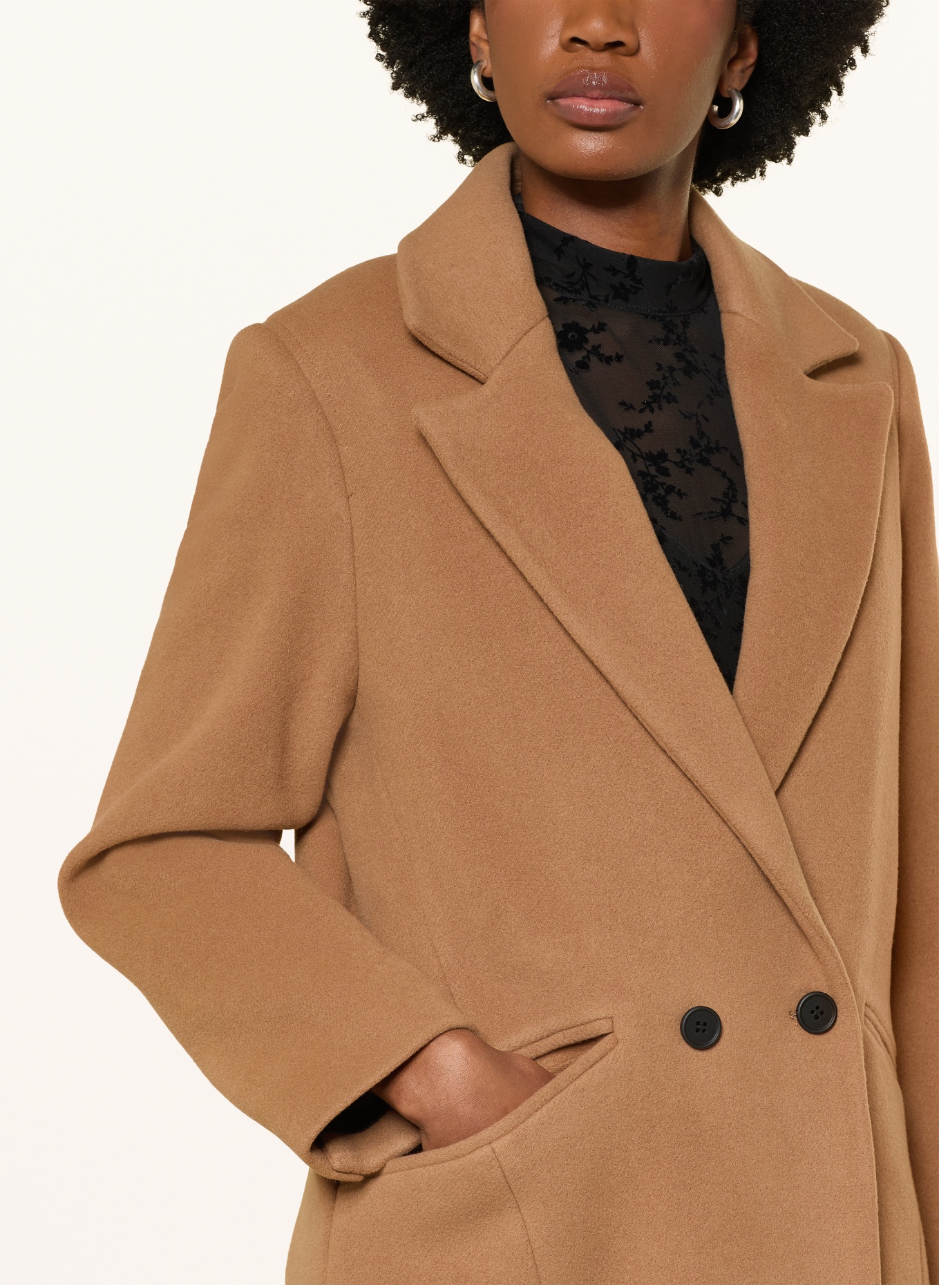 ALLSAINTS NELLIE wool coat: COGNAC