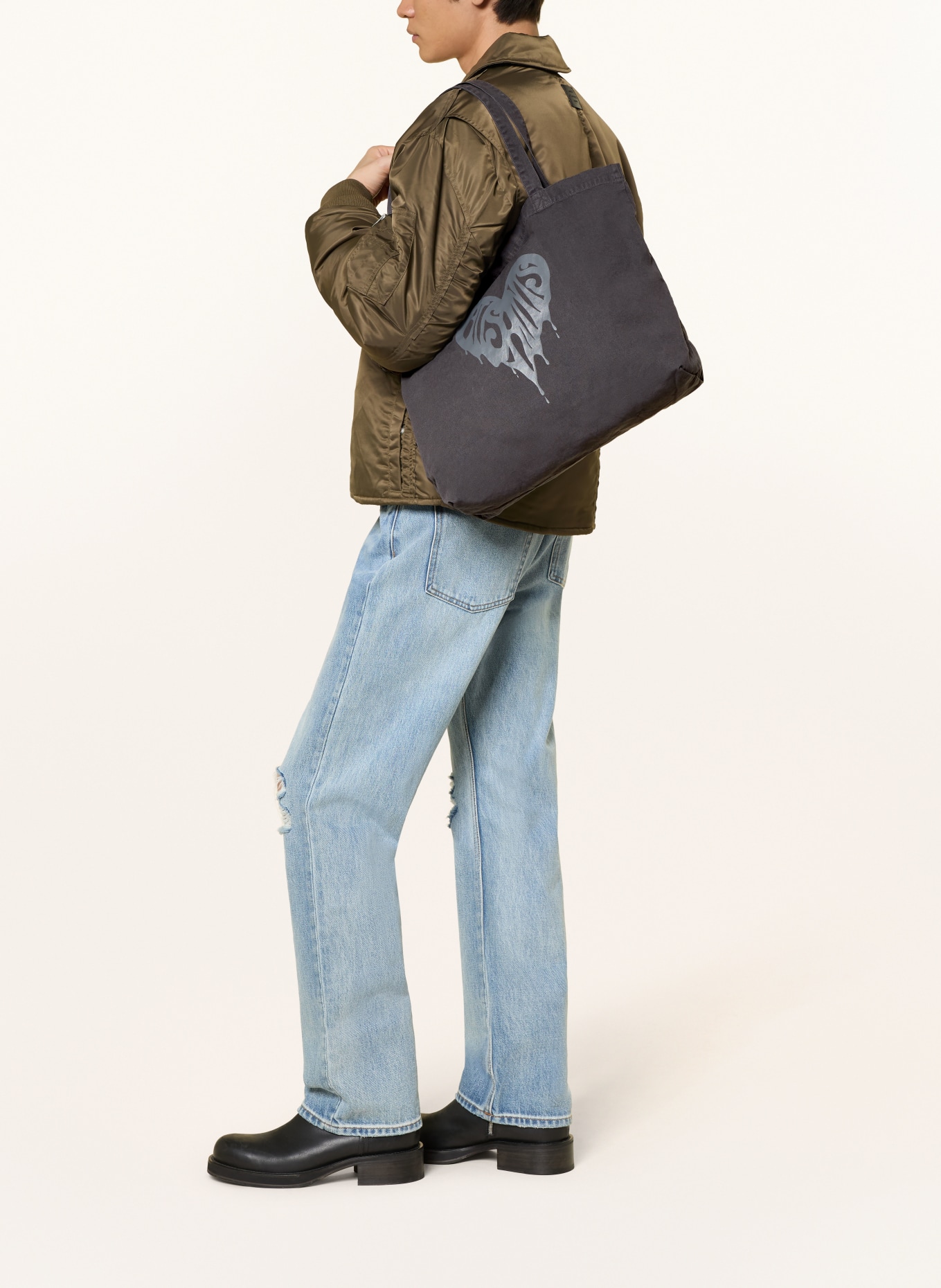 ALLSAINTS Shopper TRIPP TOTE: DARK GRAY